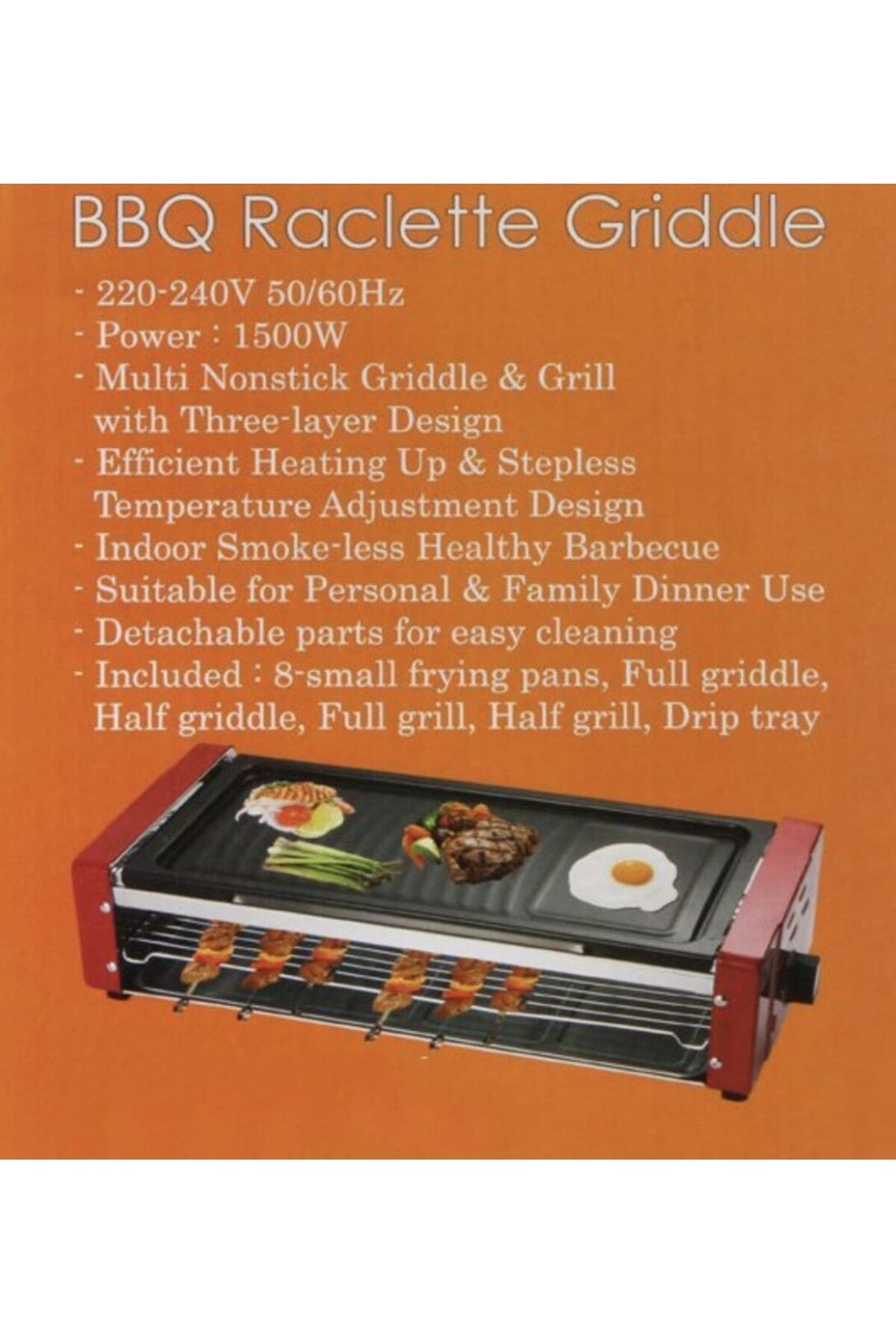 Generic-Breakfast Maker & BBQ Grill – Non-Stick Electric Griddle with Fry Pan, Tray, Easy Clean, Multi-Layer 3