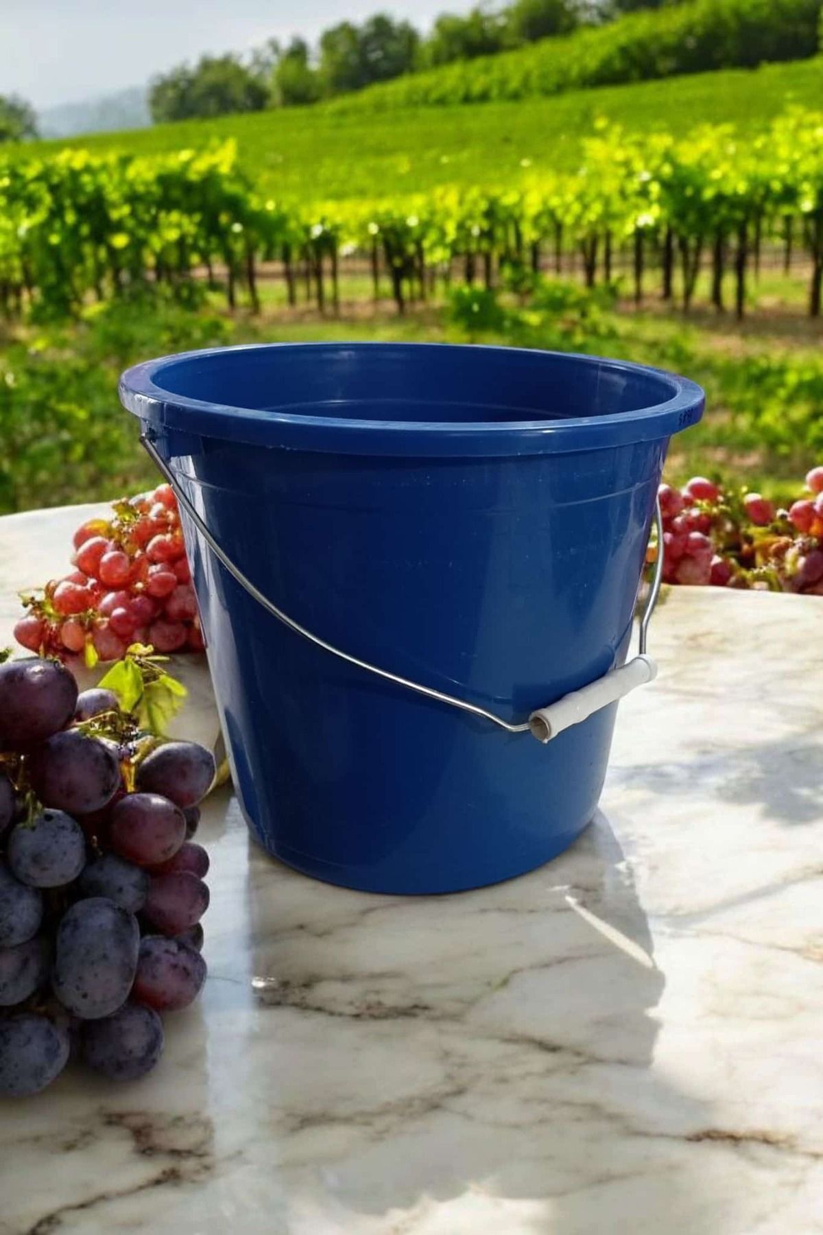 ÇEÇEN HOME Mavi Kapaksız Su Kovası Temizlik Kova Plastik Tutmalı 3 No 10 Lt
