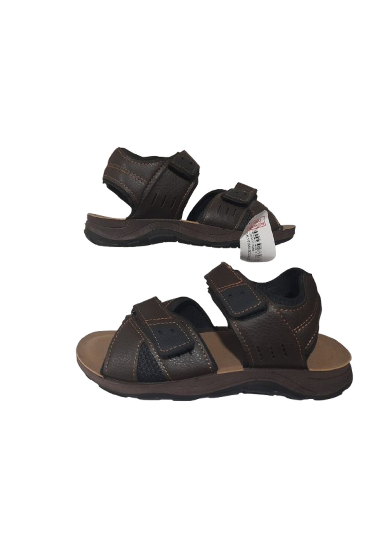 GEZER 00094 Kaverengi Cırtlı Erkek Sandalet