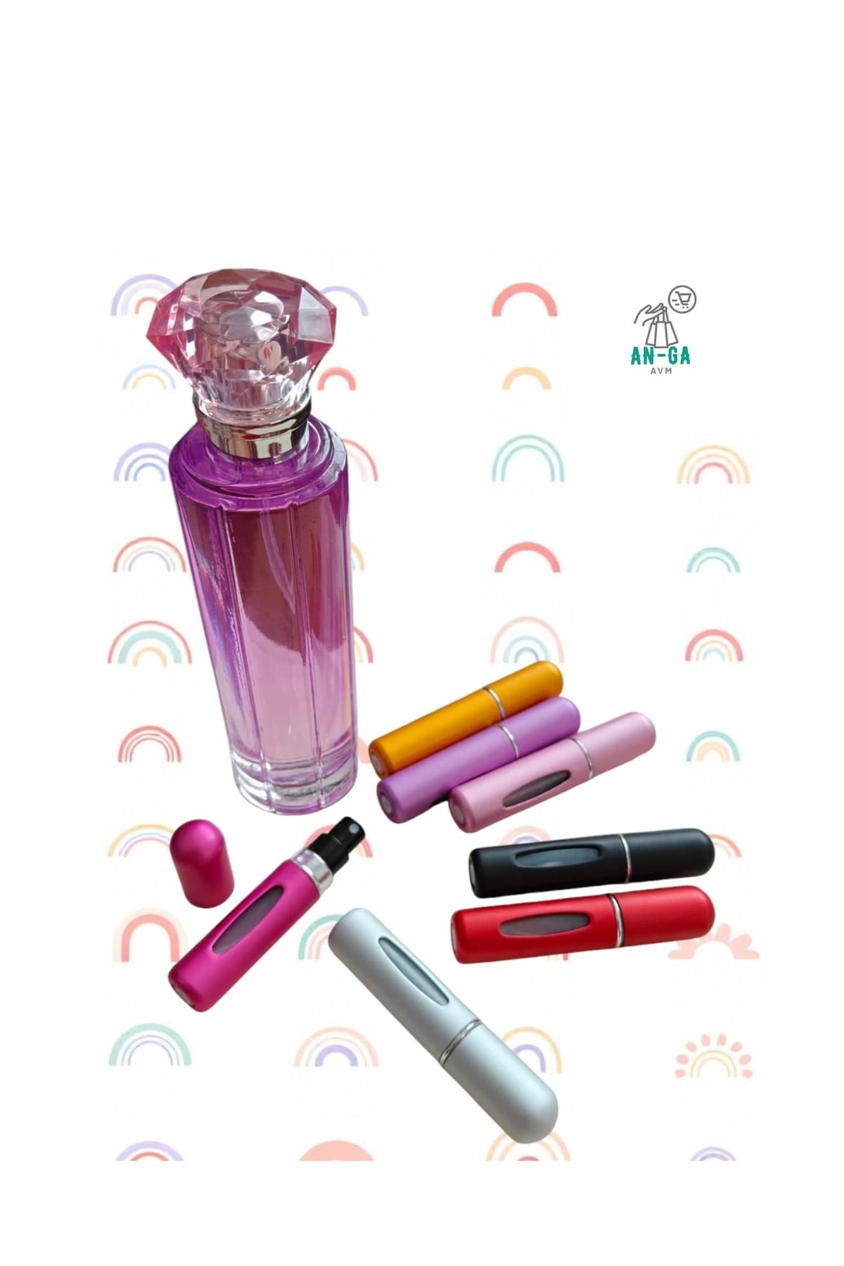 AN-GA AVM Doldurulabilir Mini Parfüm Şişesi, Çanta içi, Yedek Parfüm Şişesi 5ml (2adet)