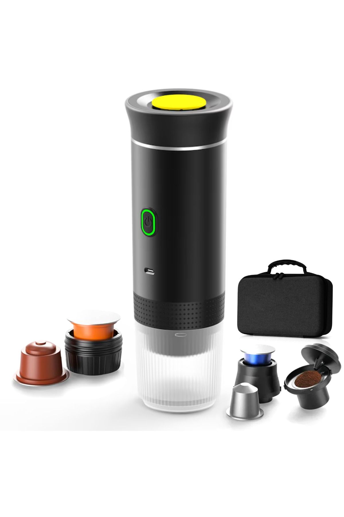 OEM Espressor Portabil 3 In 1, Capsule Nespresso, Nescafe Dolce Gusto, Geanta De Transport - One Size
