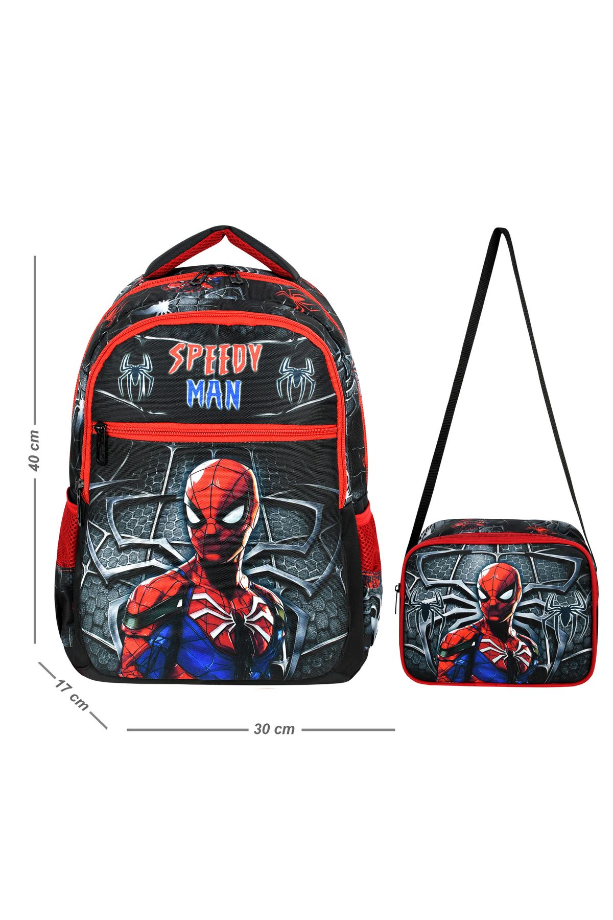 Waddell Speedy Man Desenli İlkokul Çantası Beslenme Çantalı 25207