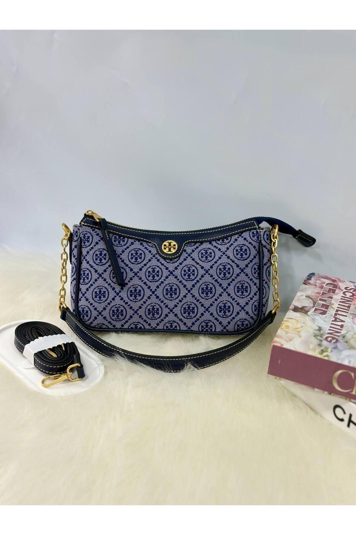 LEAUDER WOMEN KADIN T-MONOGRAM İTHAL ANTİK AKSESUAR JACQUARD STUDIO BAG