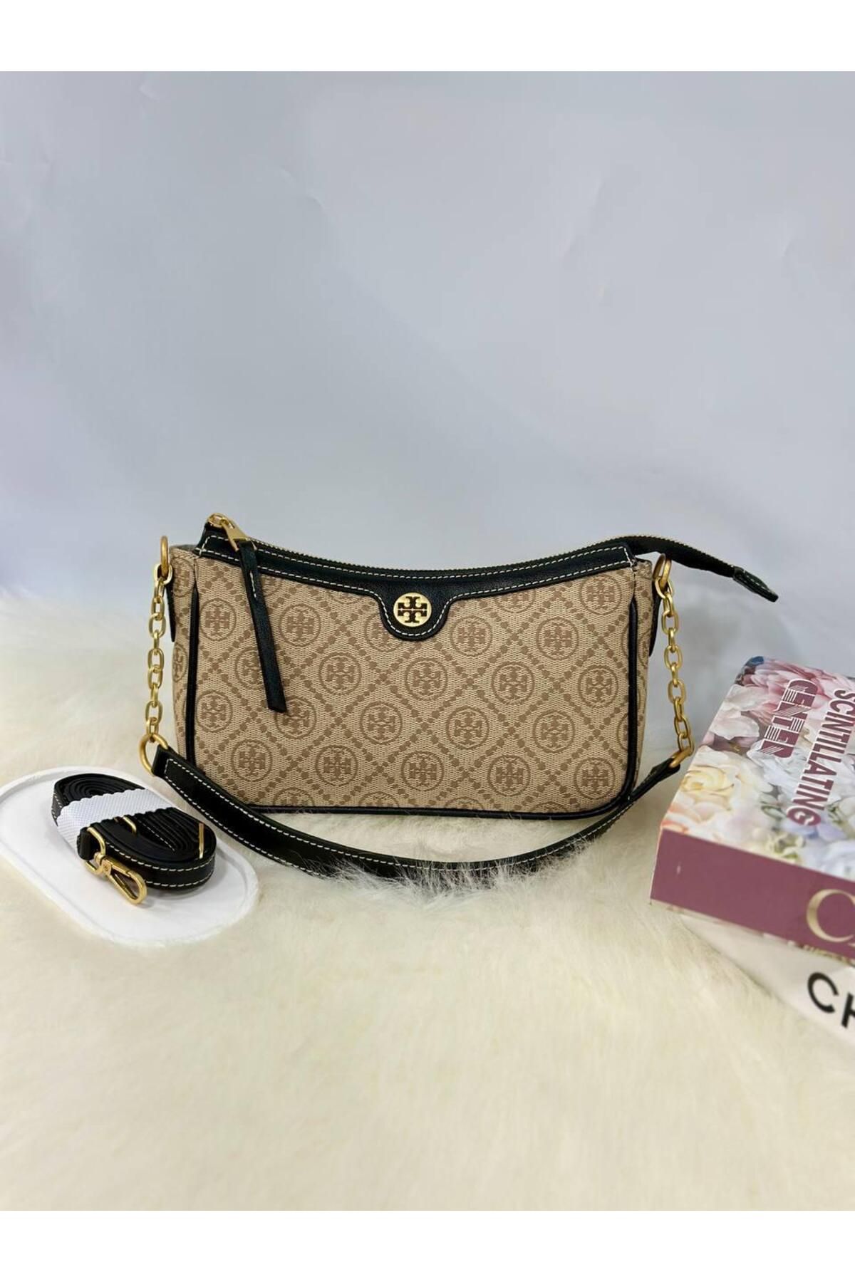 LEAUDER WOMEN KADIN T-MONOGRAM İTHAL ANTİK AKSESUAR JACQUARD STUDIO BAG
