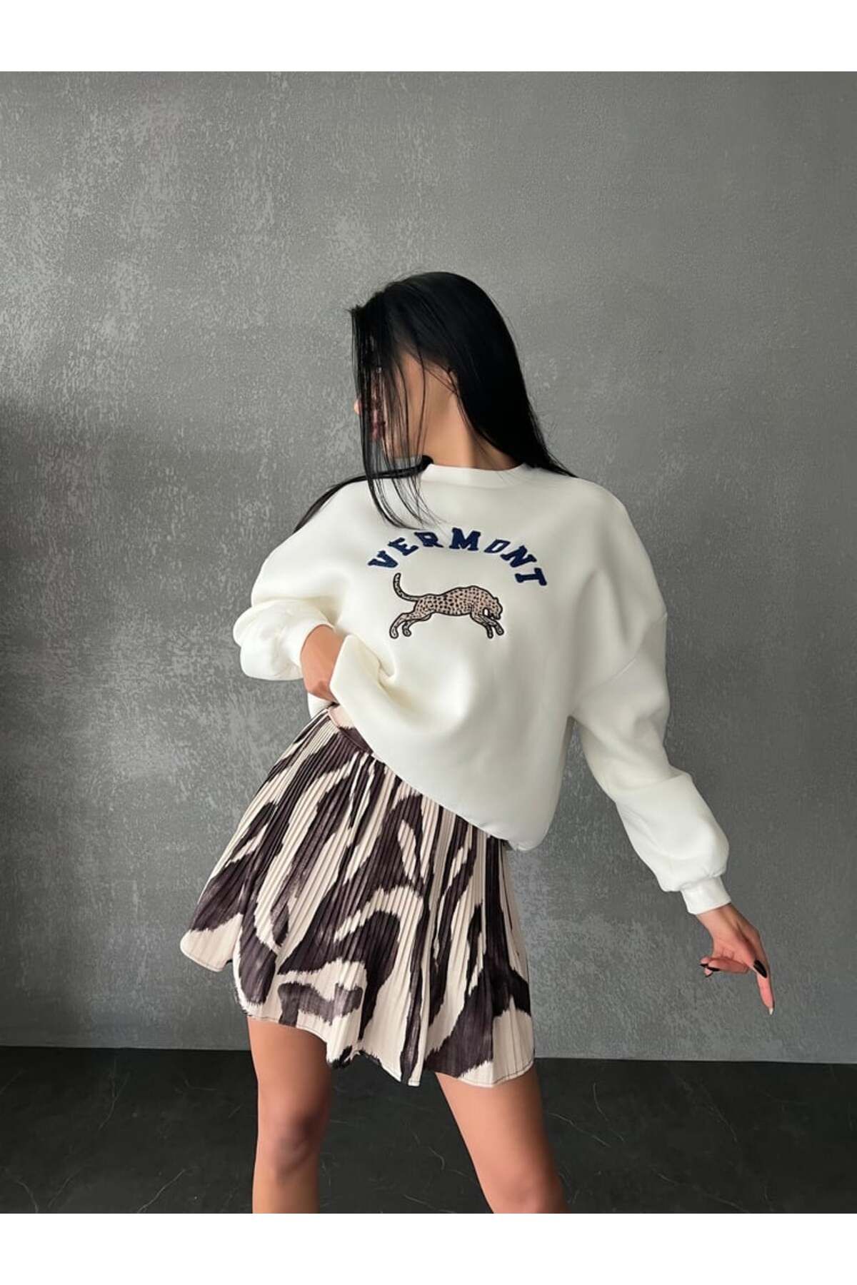 Baliz Zebra Desen Şort Etek Mini