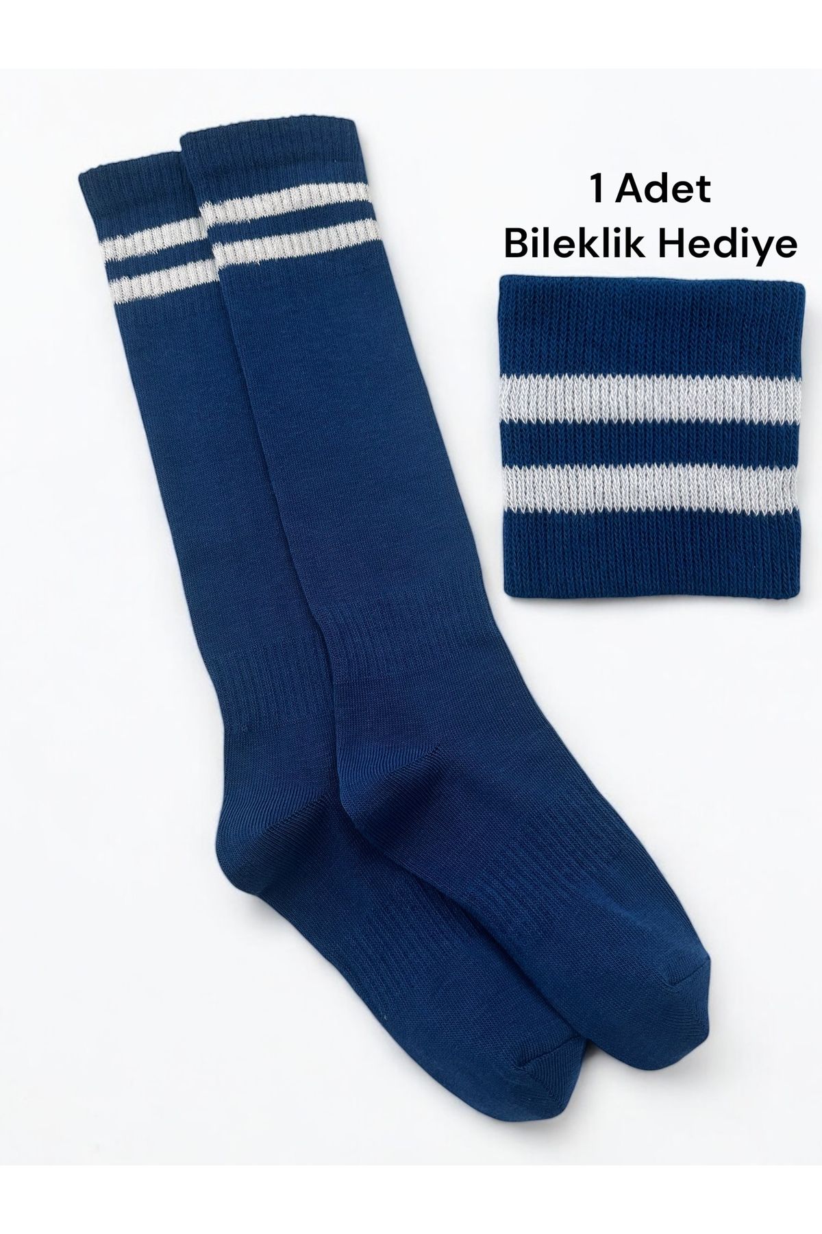 Çorabistaan 2 Çift Çok Renkli Çemberli Unisex Kız Erkek Çocuk Futbol Halı Saha Maç Çorabı Tozluk Spor Taraftar
