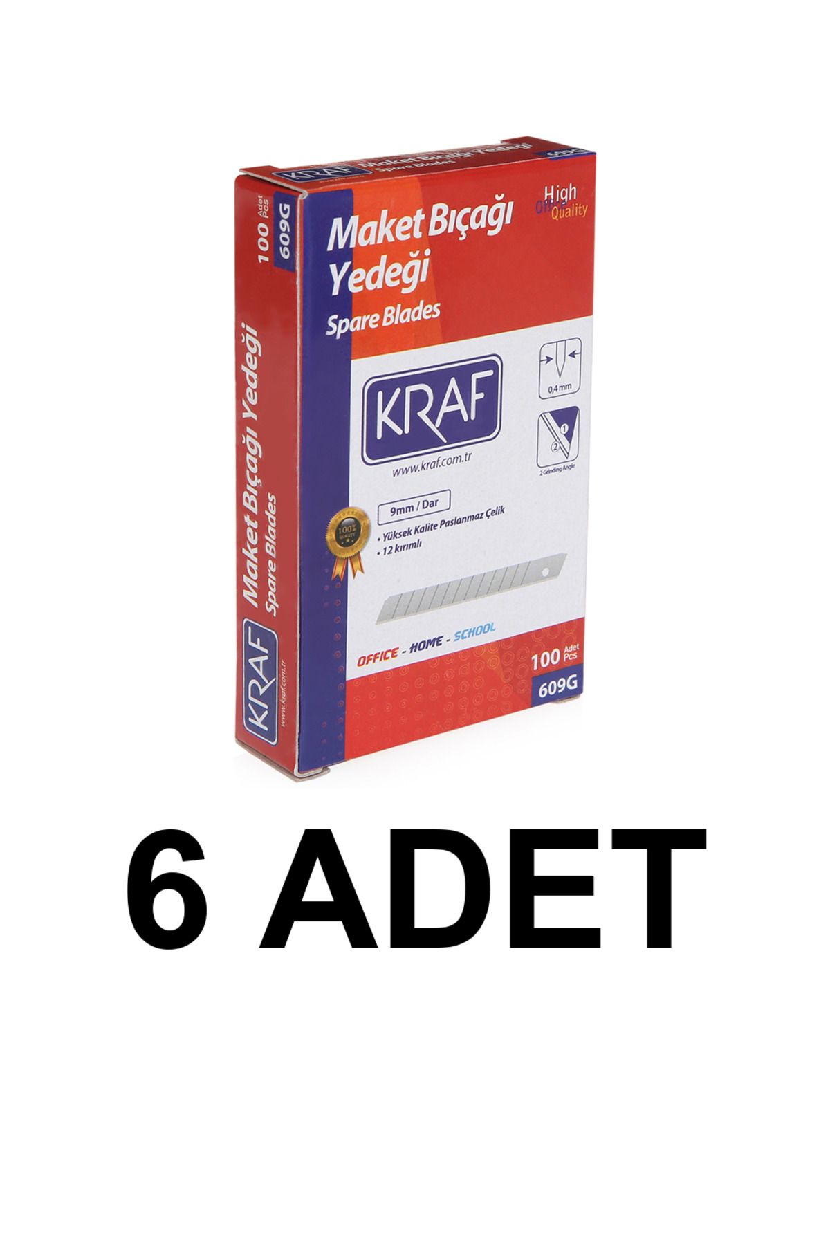 KRAF 6 Paket (600 Adet) MAKET BIÇAĞI YEDEĞİ DAR 609G