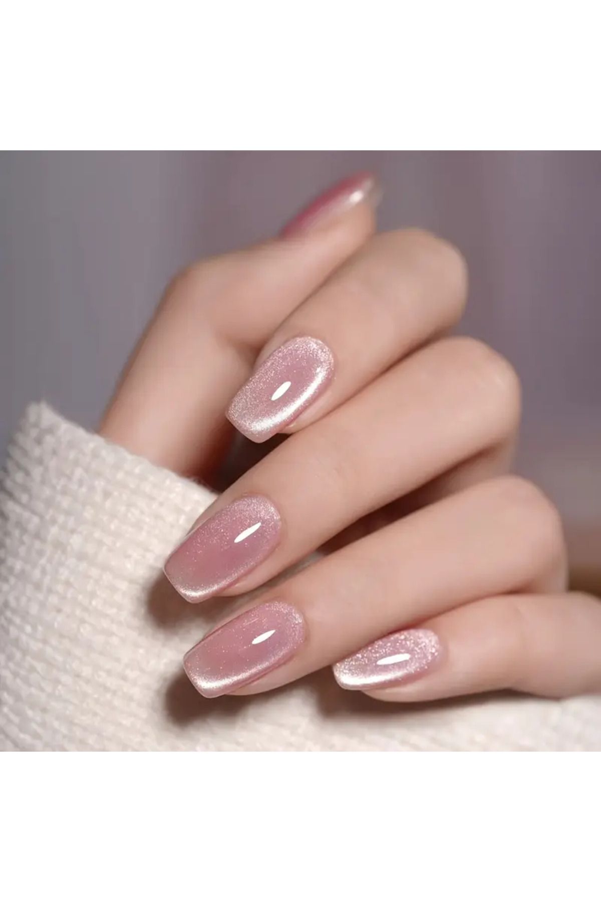 NAİL ART 24 Adet Pembe Kedi Gözü Takma Tırnak Seti