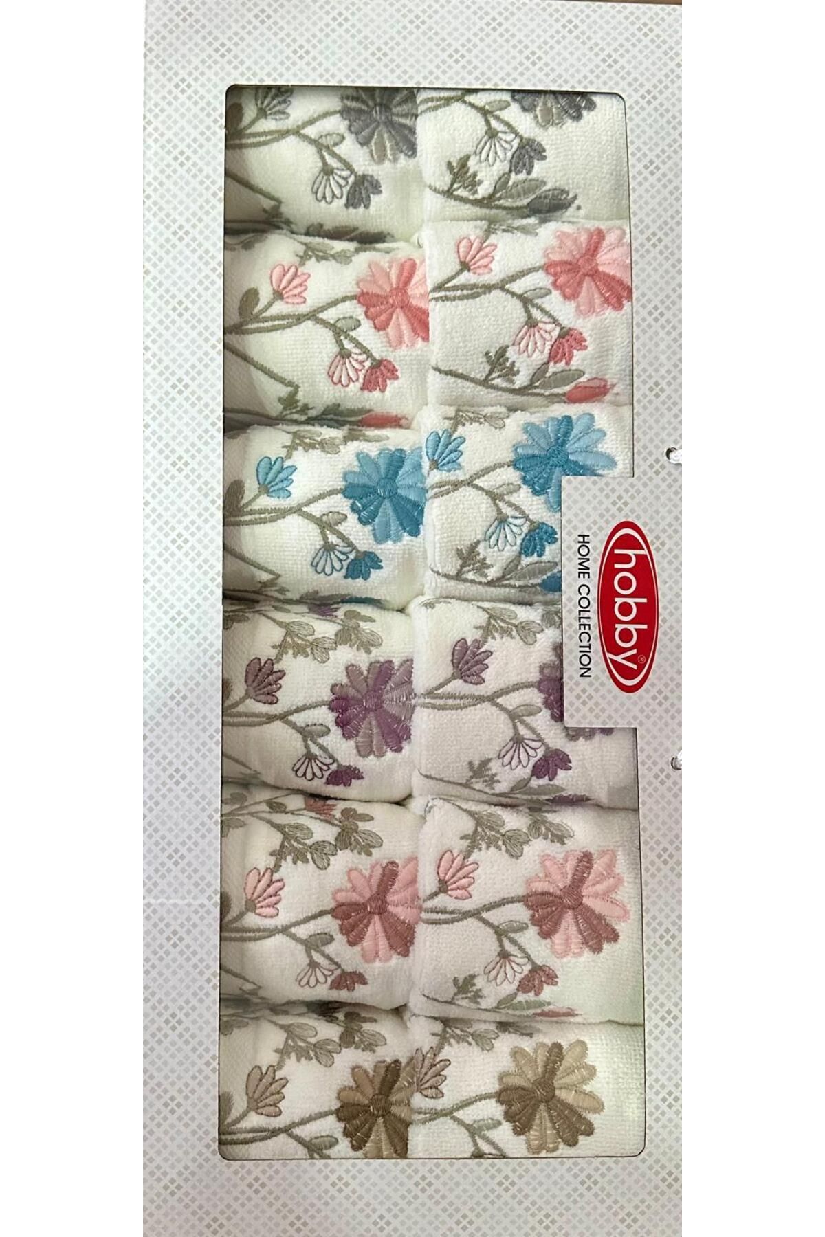 Hobby home collection 30x50/50x90 Havlu 6'lı Krem Kutulu Set