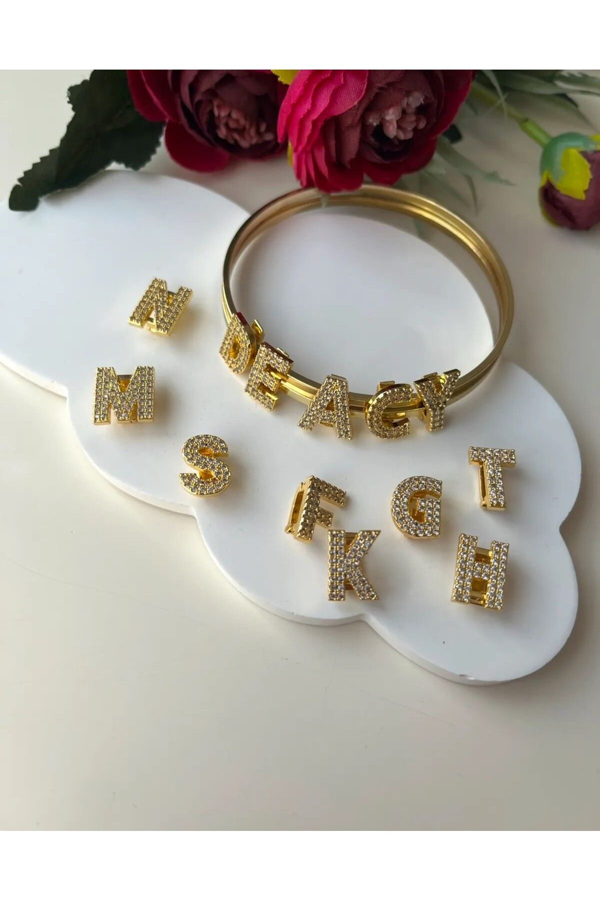 HEYjewelry Ajda Charmı Harfli Charm Kolye Ucu İSTEDİĞİNİZ HARF !