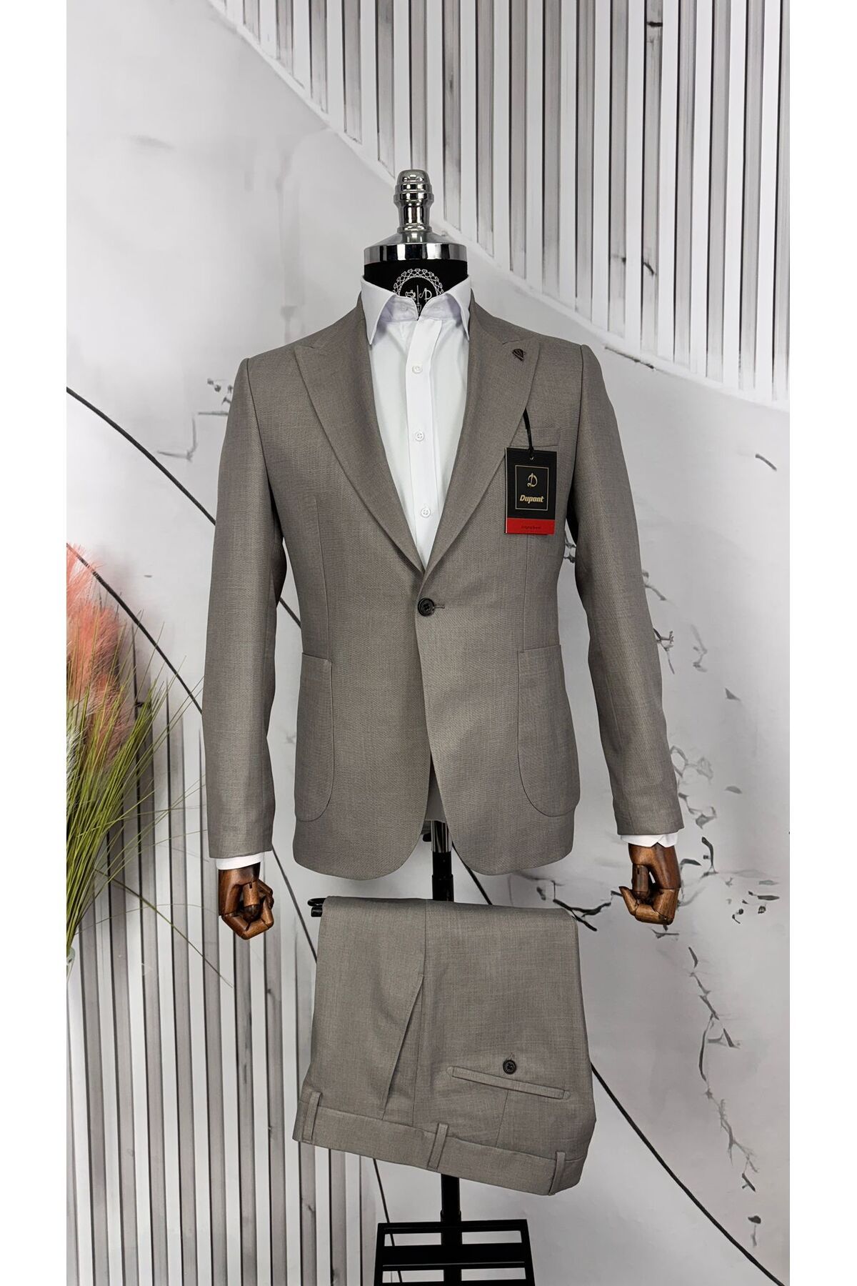 Dupont Slim Fit Kırlangıç Yaka Torba Cep Takım Elbise