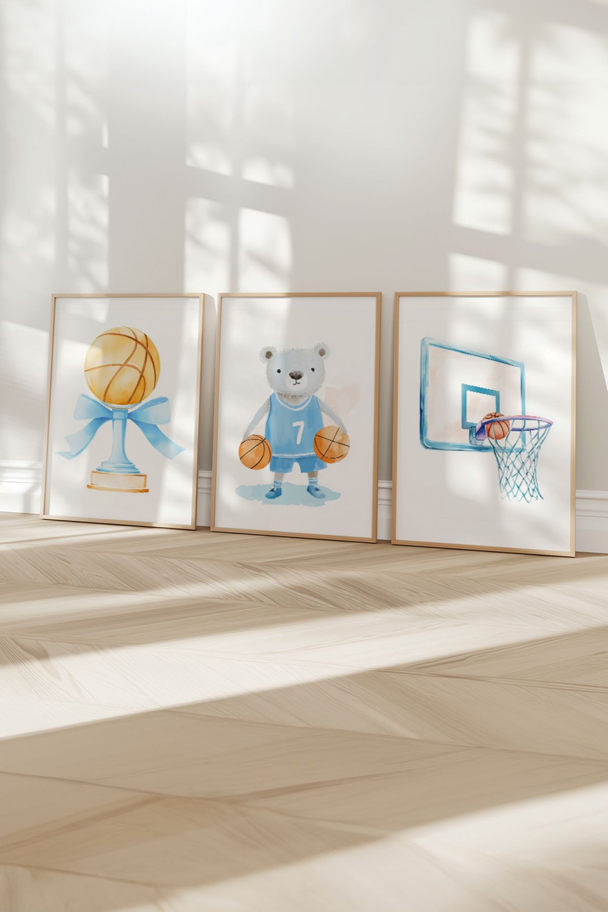 Home 3'lü Formalı Koala Çocuk Odası Dekorasyonu, Basket Forması, Genç Odası Dekoru, Çerçevesiz Poster