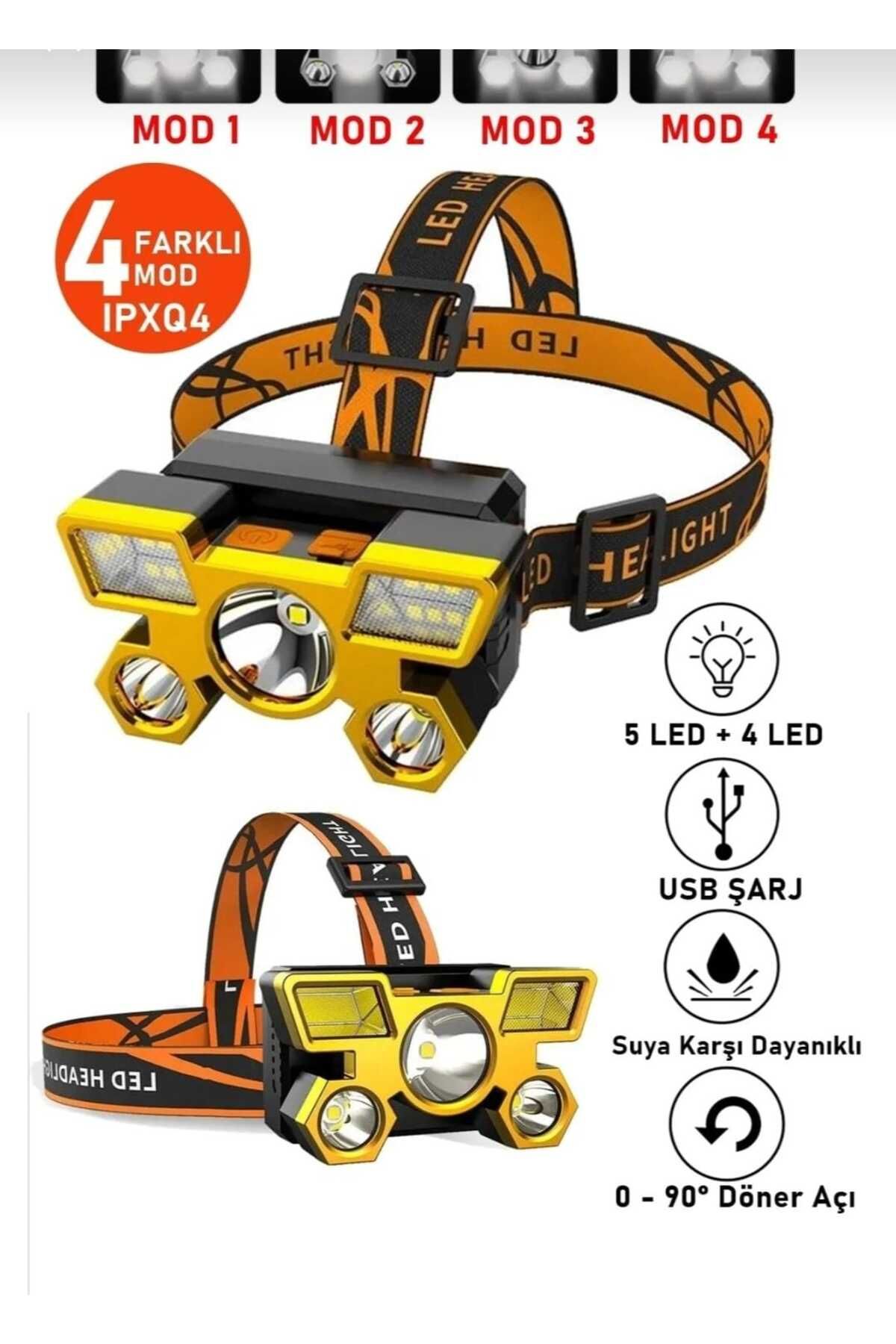 ELZEYS ELZ- Police Ultra Güçlü Kafa Feneri Avcı Feneri Balıkçı Kamp El Feneri Led Şarjlı Cree 5 Led 120w