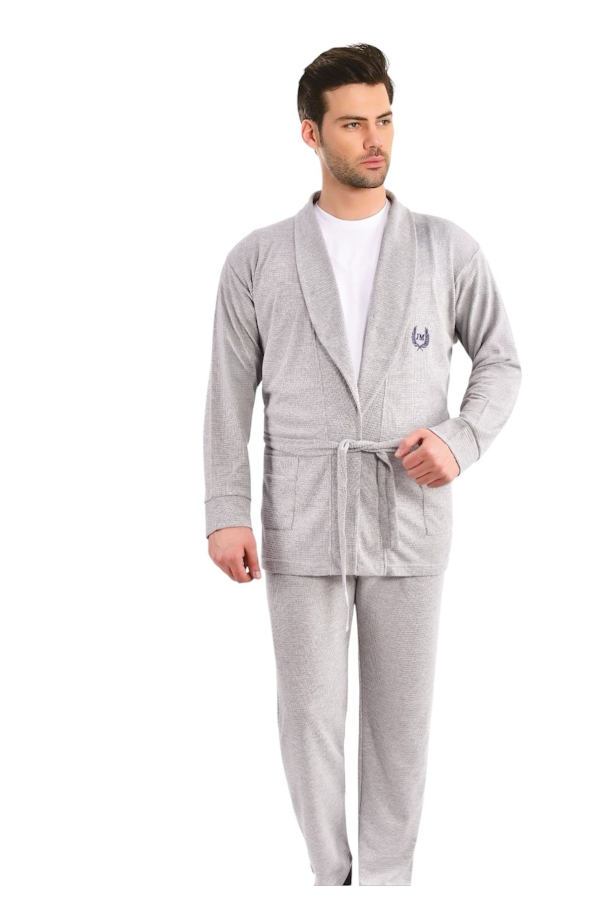 Ebrar Çeyiz 4lü waffle damat seti pamuk