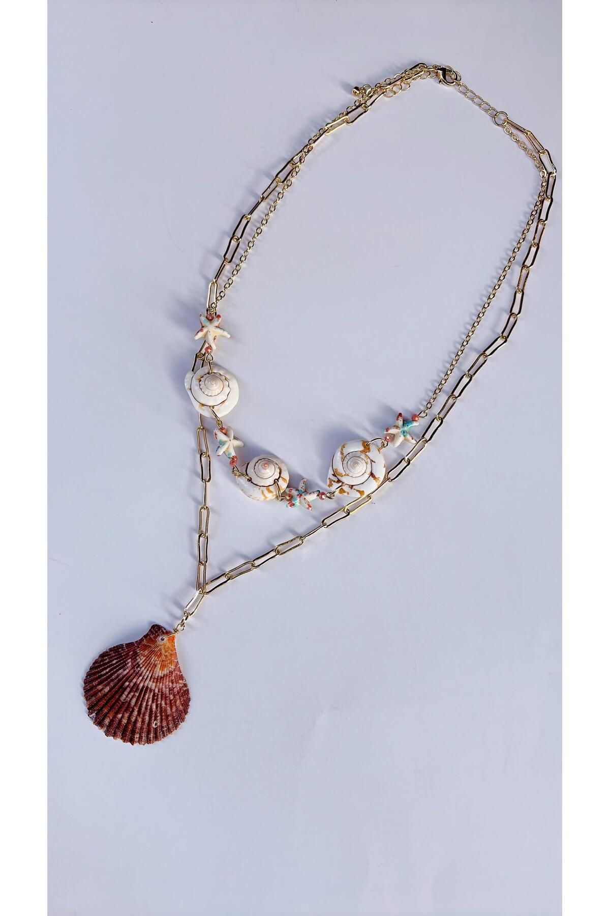Tubb's Accessories İkili deniz kabuğu kolye