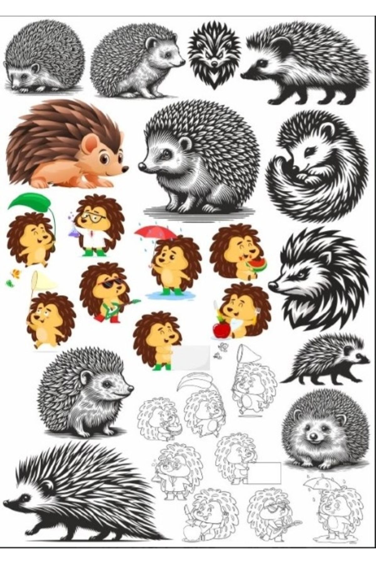 Reysa Tasarım Kirpi Sticker Set