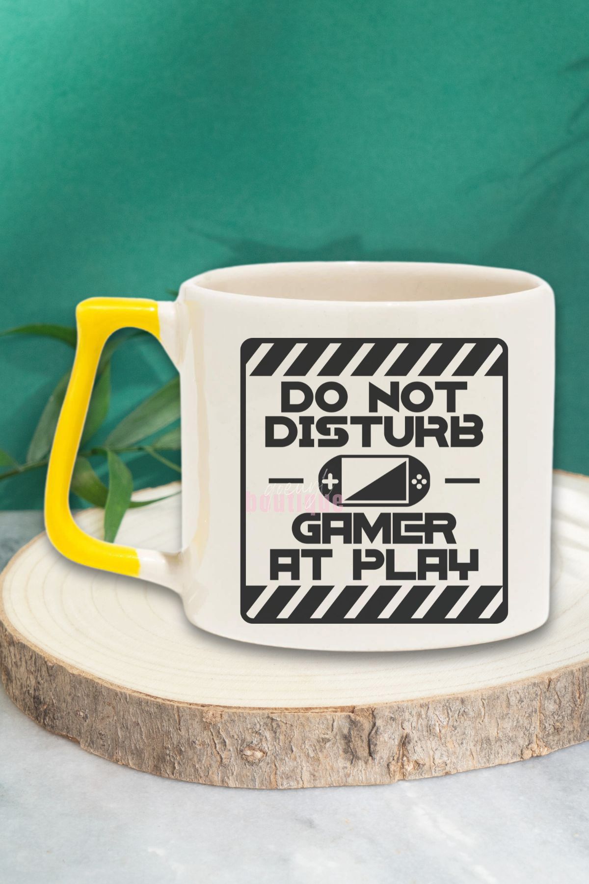 qoeuyl boutique "Do Not Disturb" Gamer Modu Aktif Arkadaşa Sevgiliye Doğum Günü Hediye Sarı Kulplu Kupa Bardak
