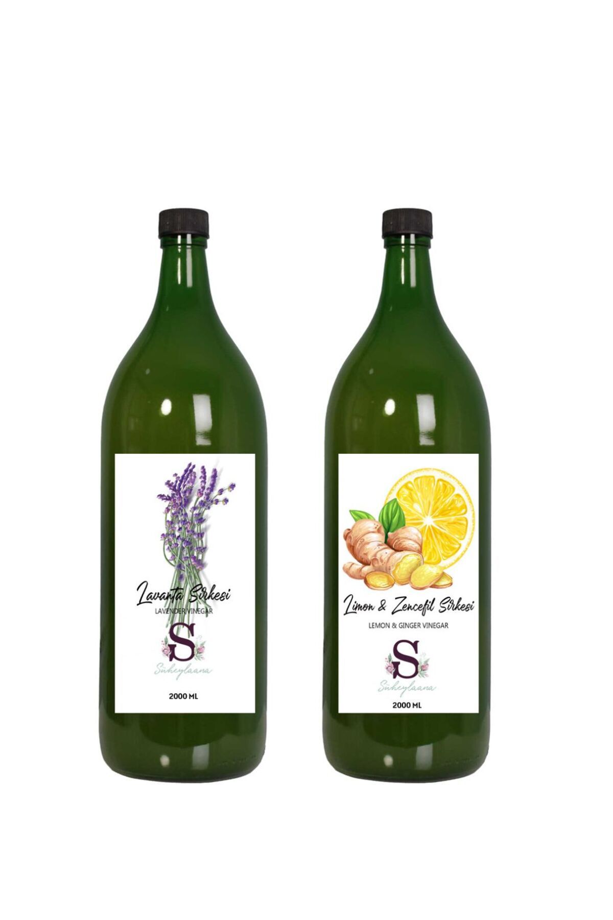 Süheylaana Doğal Lavanta Sirkesi 2000 Ml - Doğal Limon & Zencefil Sirkesi 2000 Ml