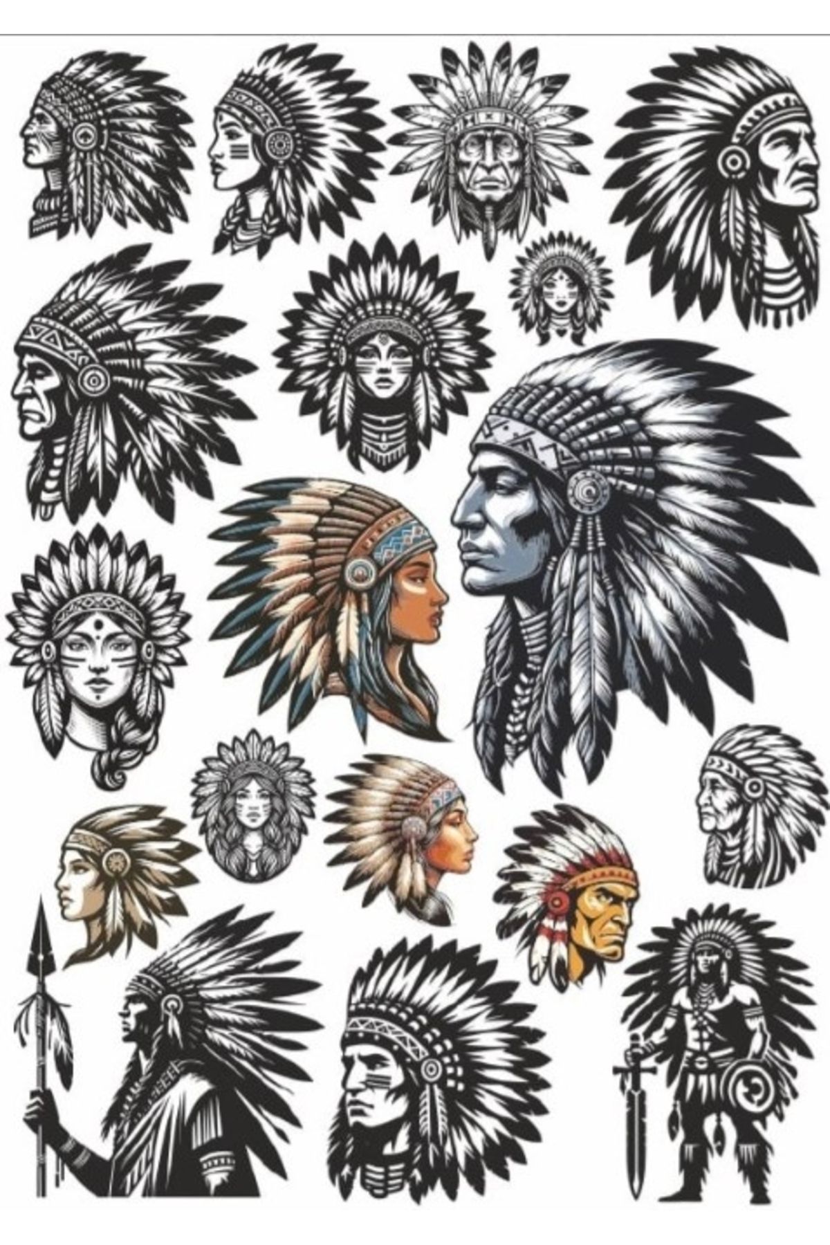 Reysa Tasarım Apache Kızılderili Sticker Set