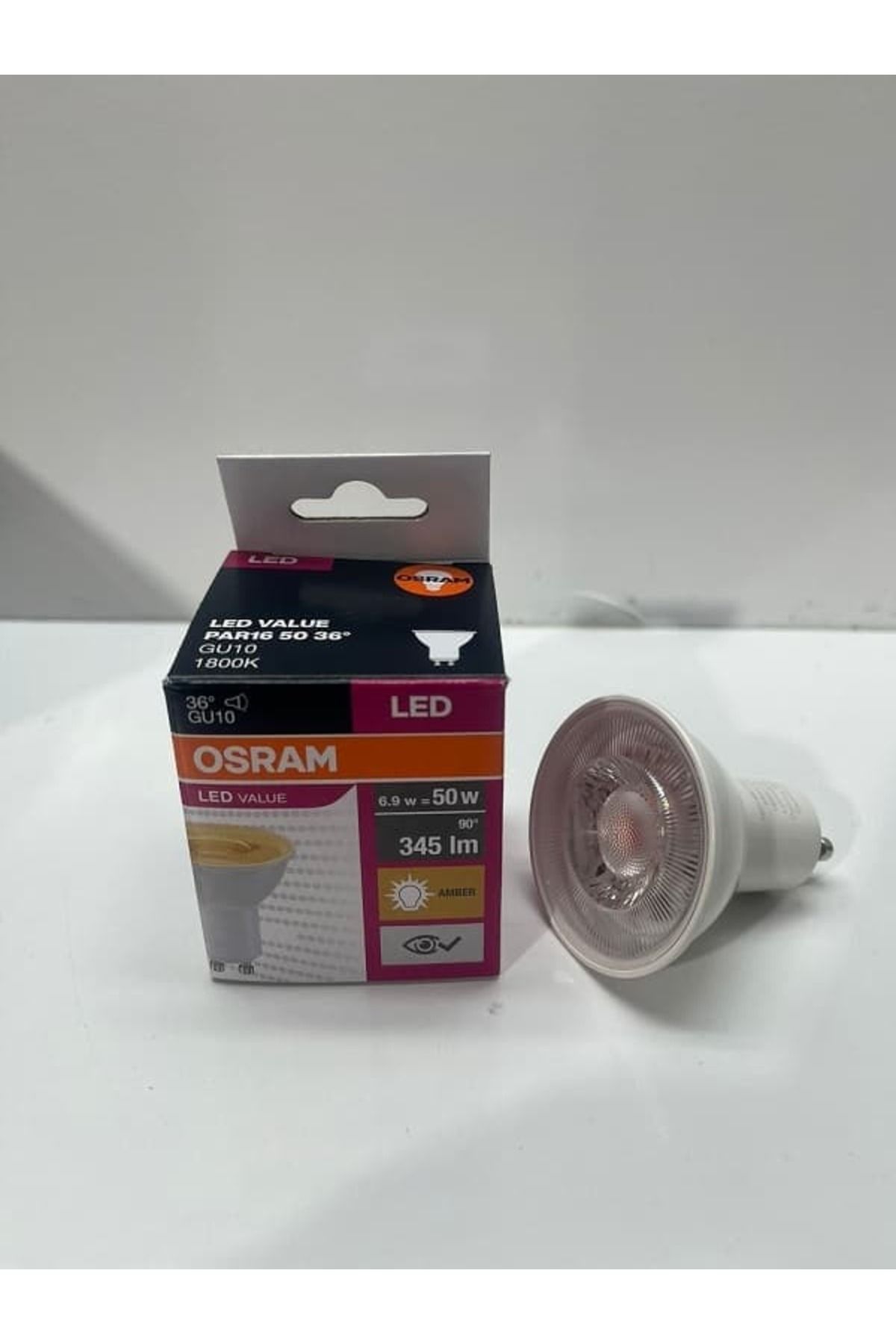 Osram Gu10 Duylu 6,9 W Led Ampul 1800 Kelvin Amber Işık