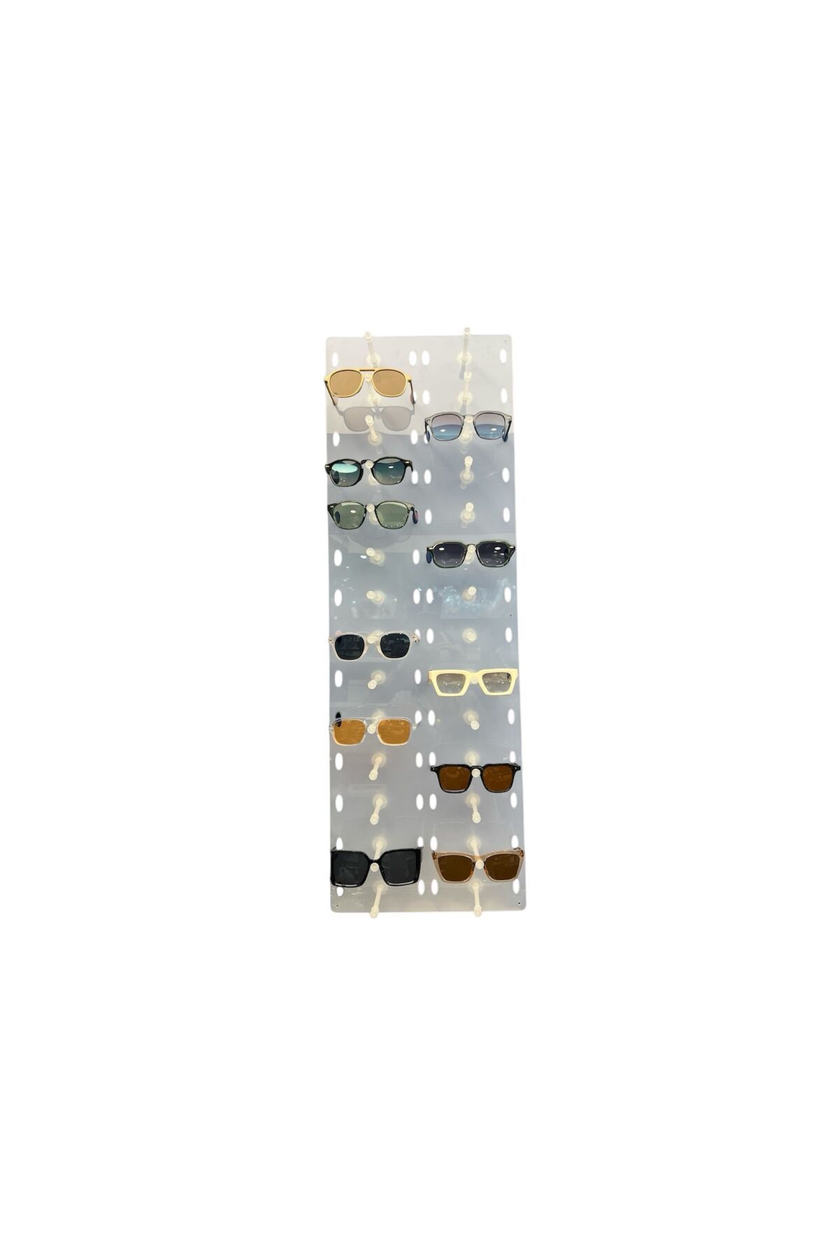 STAND MARKET Duvara Monte Gözlük Standı 28'li Pleksi Glass | 99x33 cm Gözlük Teşhir Standı