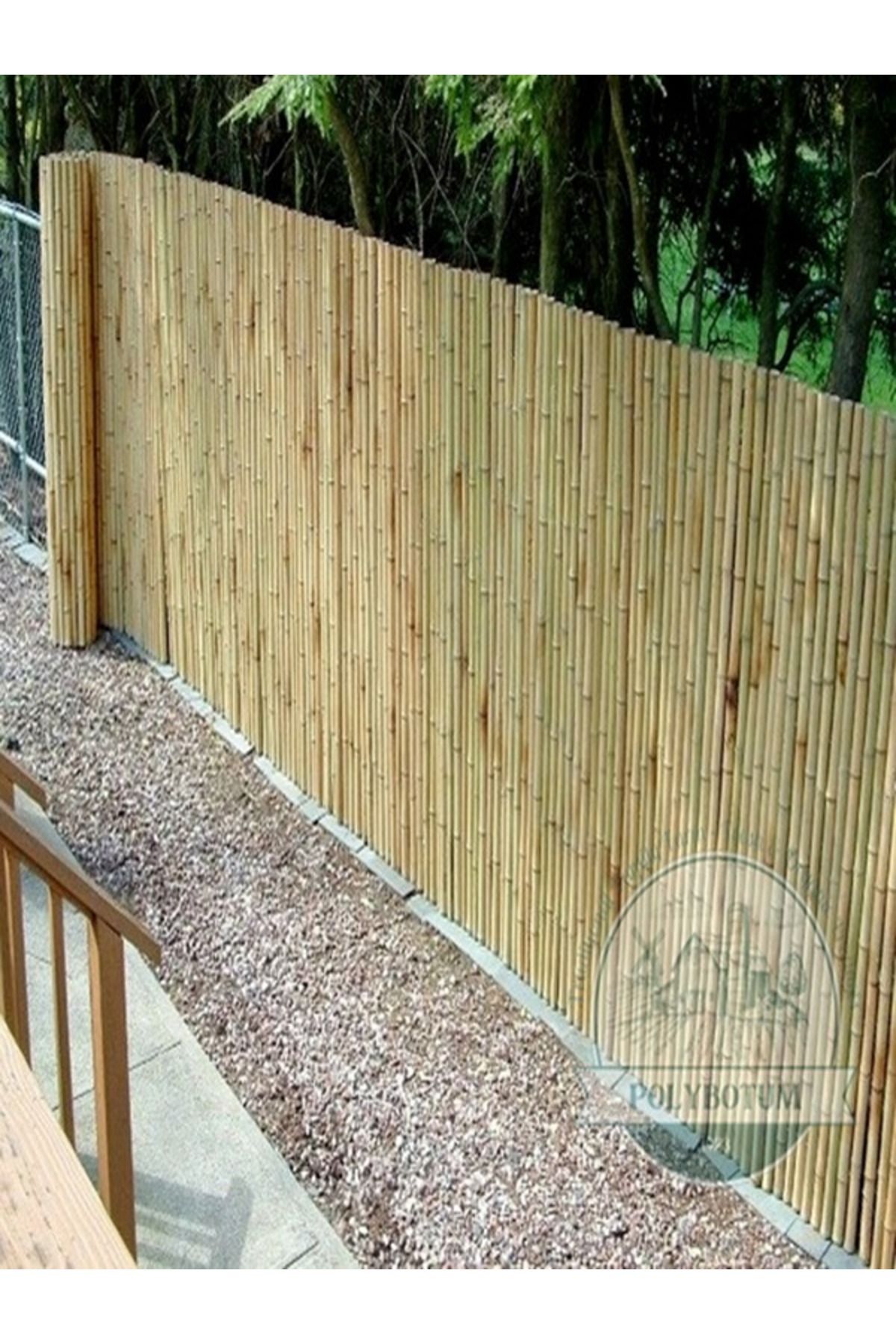 POLYBOTUM 100x300 Dekoratif Doğal Bambu Kamış Hasır Bahçe Çiti- Gölgelik Hasır -balkon -tavan Dekorasyon