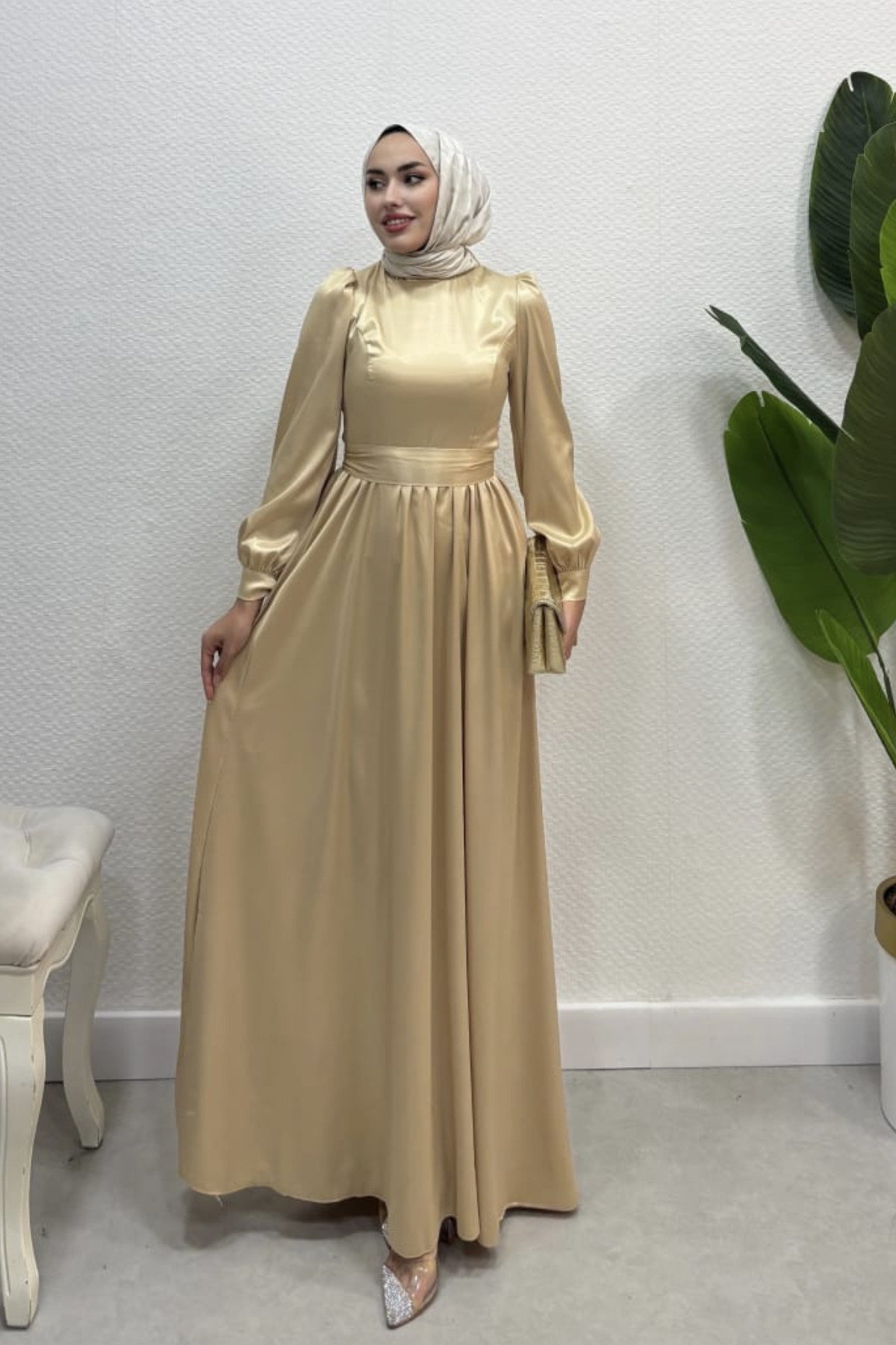 Gold Milano Modest Evening Dress