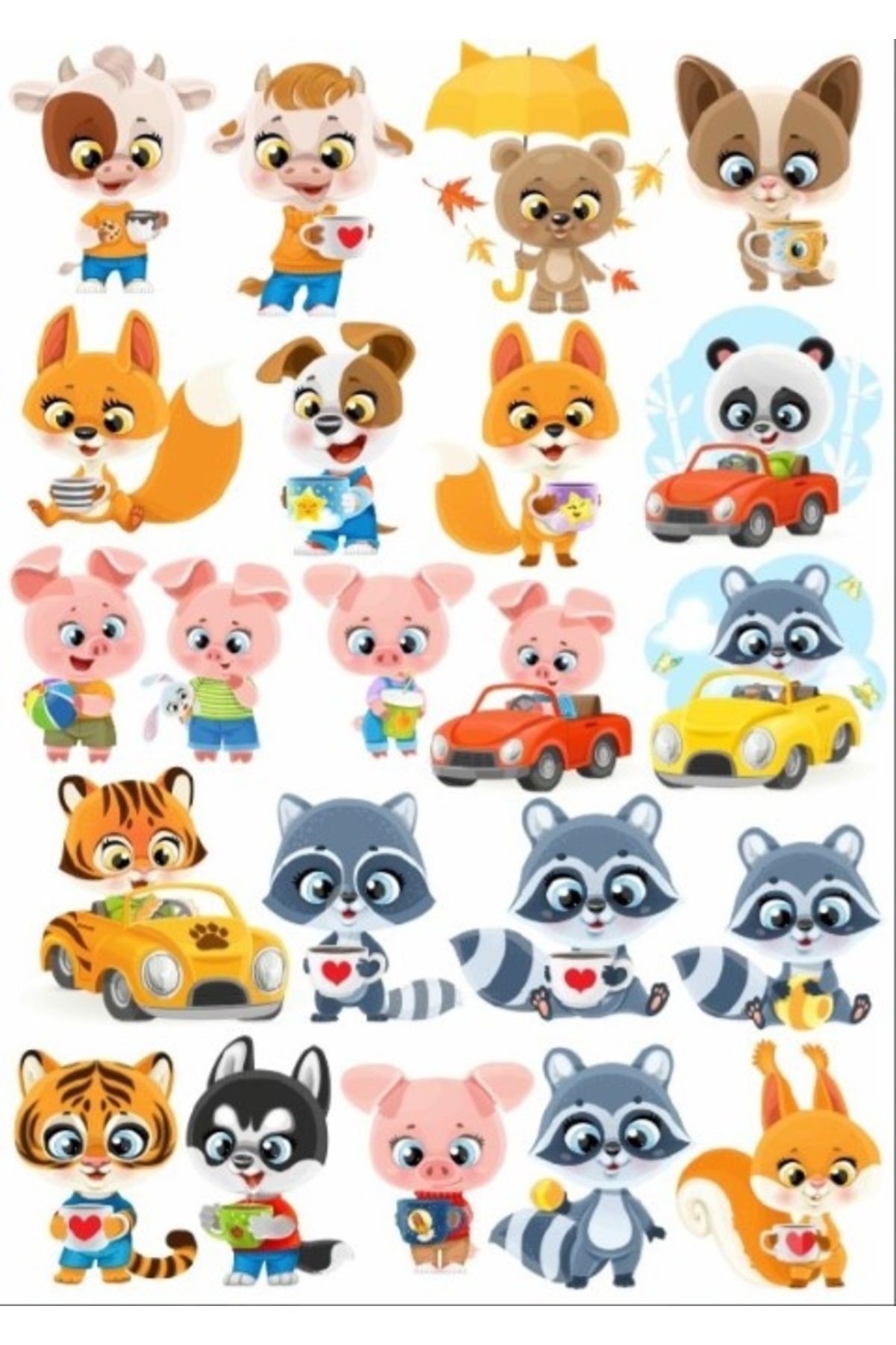 Reysa Tasarım Sevimli Hayvanlar Sticker SEt