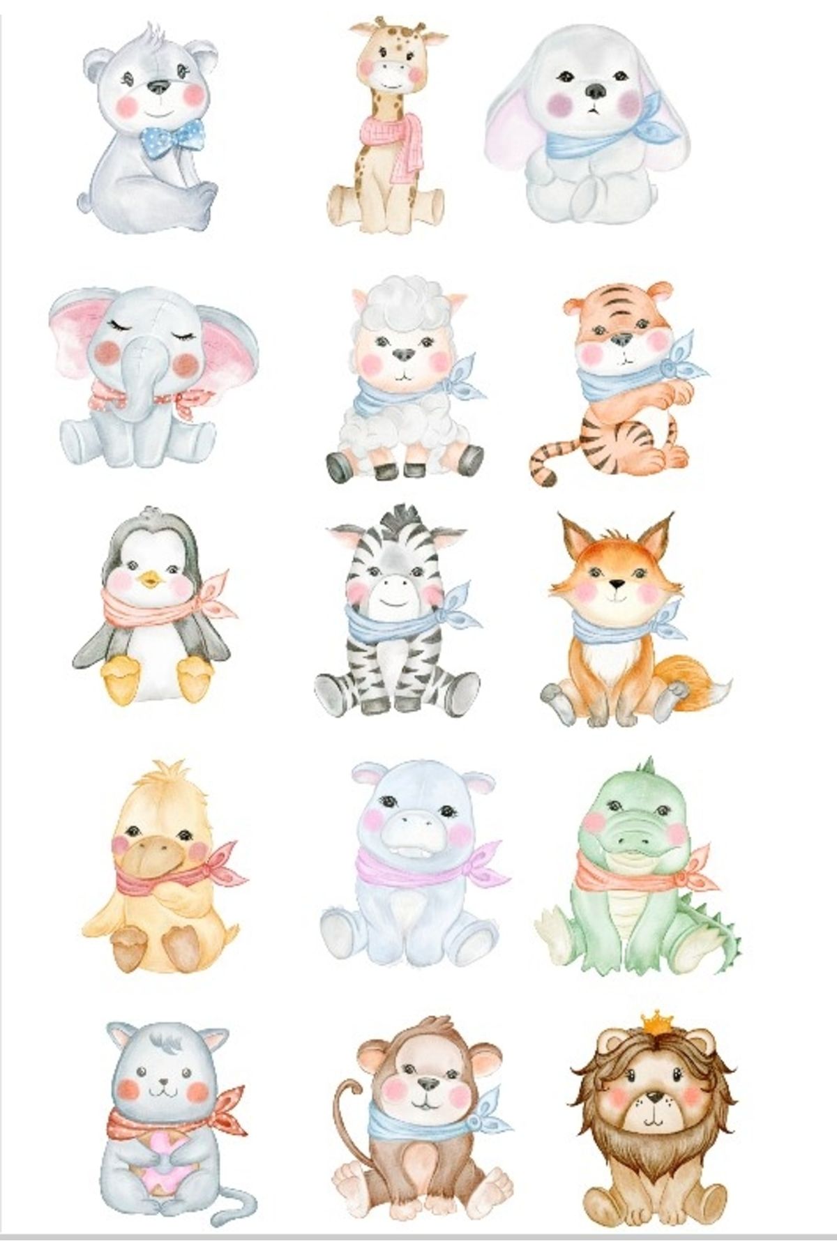 Reysa Tasarım Sevimli Hayvanlar Sticker SEt