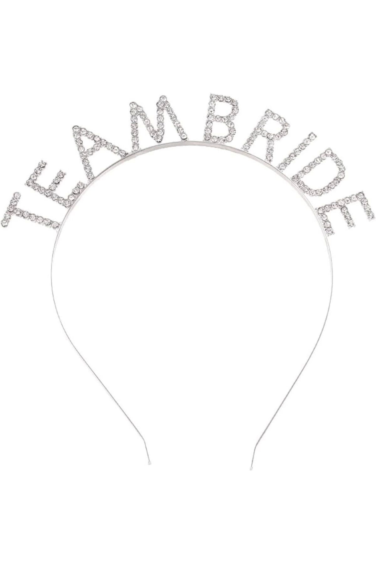 PRATİKOBA Gümüş Kaplama Kristal Taşlı Team Bride Taç