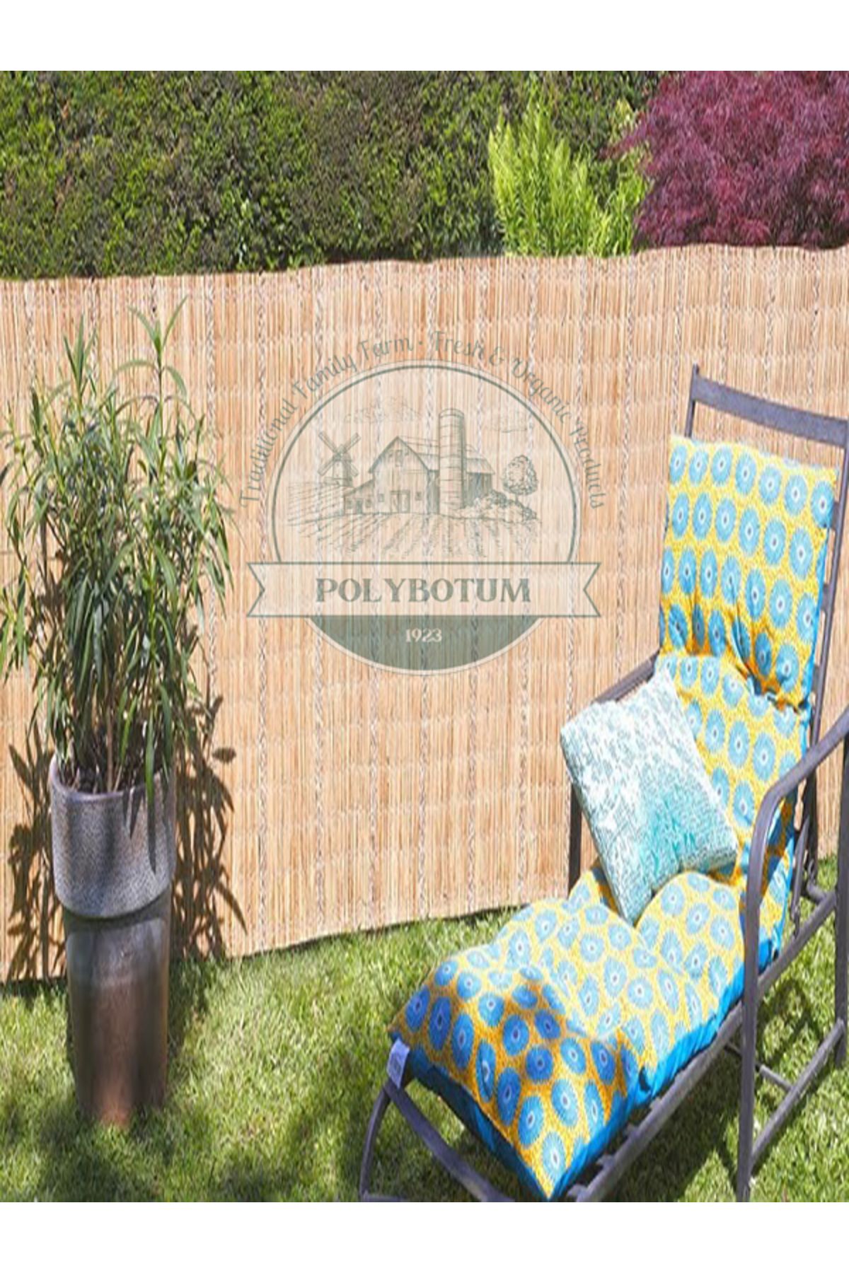 POLYBOTUM 100x250 Dekoratif Doğal Bambu Kamış Hasır Bahçe Çiti- Gölgelik Hasır -balkon -tavan Dekorasyon