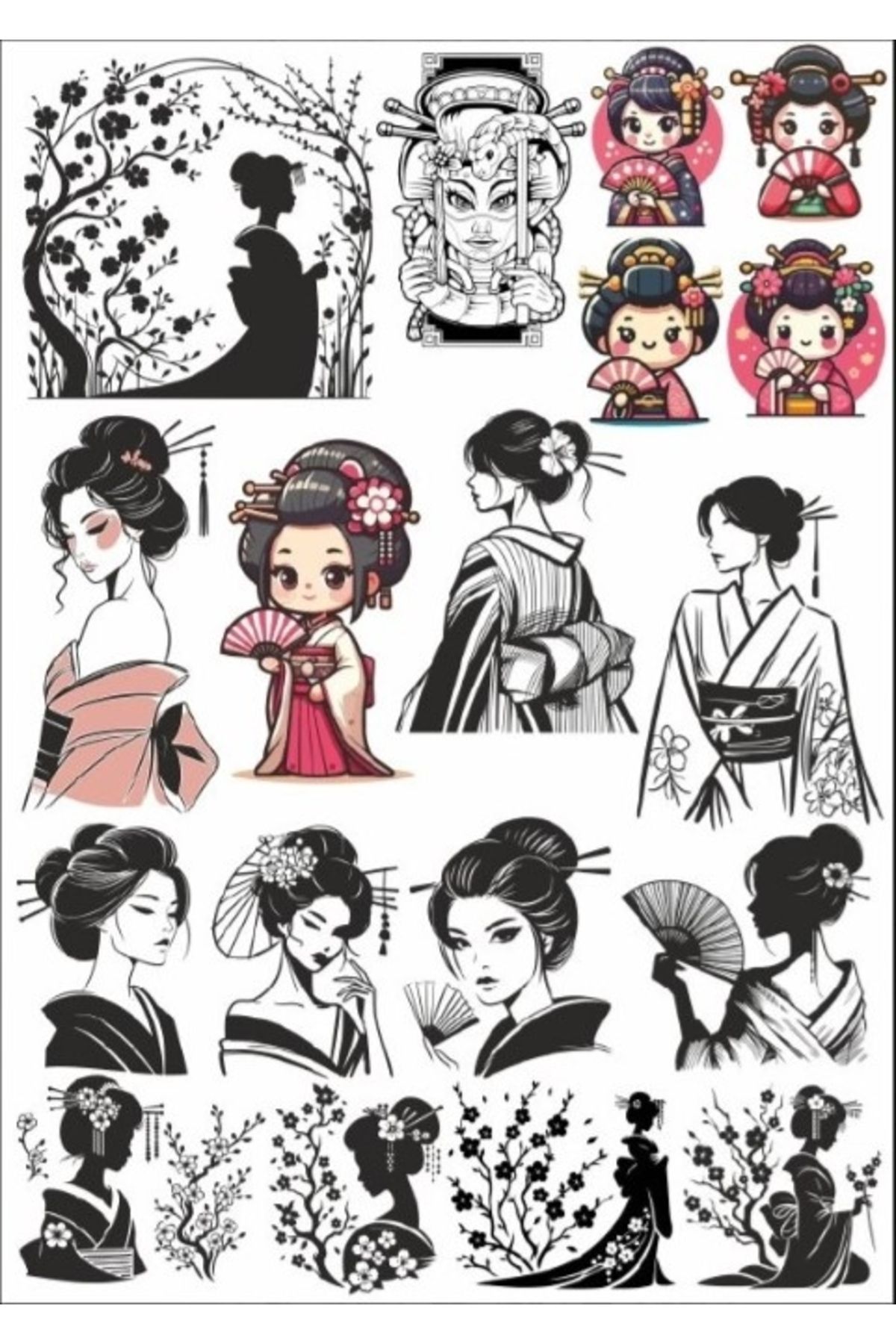 Reysa Tasarım Geisha Sticker Set