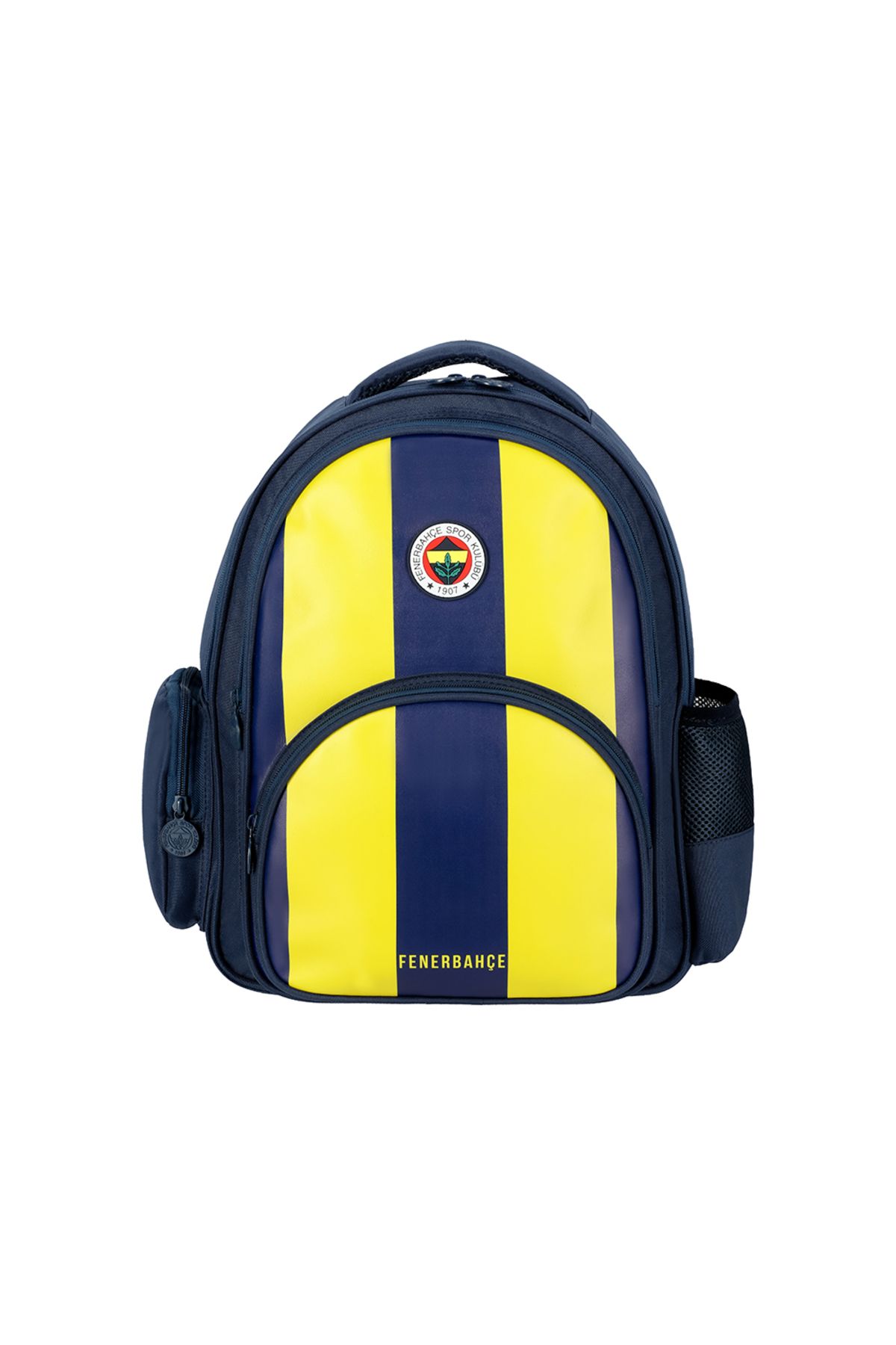 Fenerbahçe Official Lisanslı İki Bölmeli Suni Deri Fermuarlı Çubuk Desenli Çanta 25756