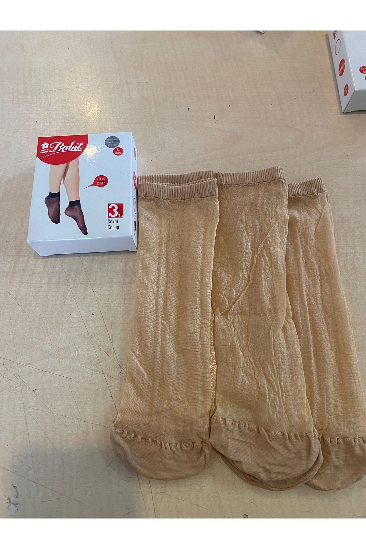Babit Kadın Fit 15 Parlak İnce Soket Tül Çorap 3'lü