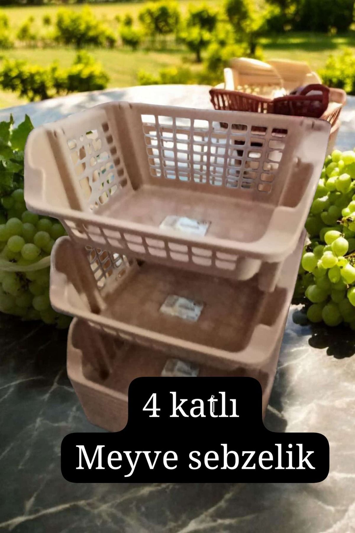 ÇEÇEN HOME 4 Katlı Patates & Soğanlık, Katlı Sebzelik, Büyük Düzenleyici, Oyuncak Sepeti, Banyo