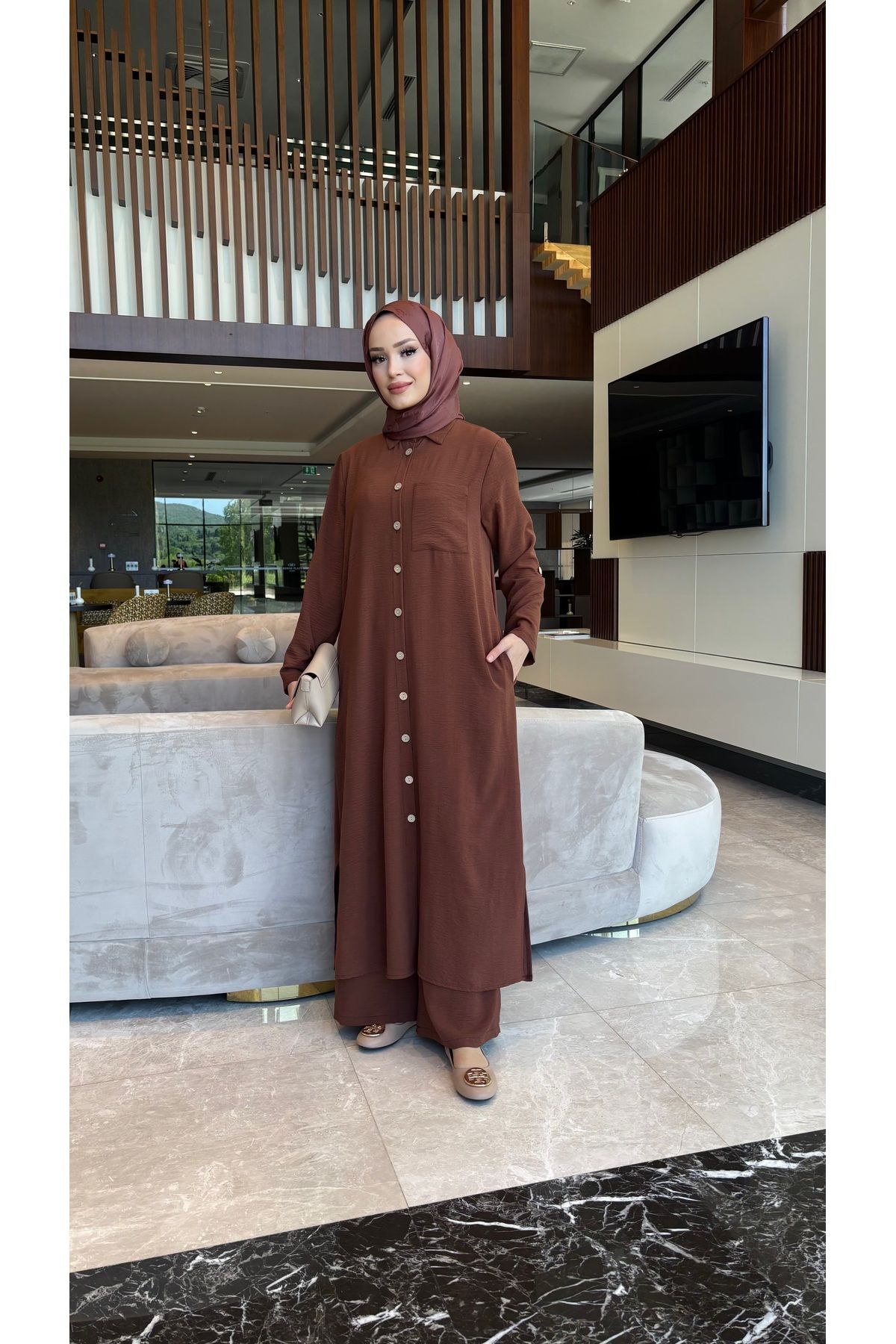 sevannaluxurydesign Düğme detay tunik & pantolon takım