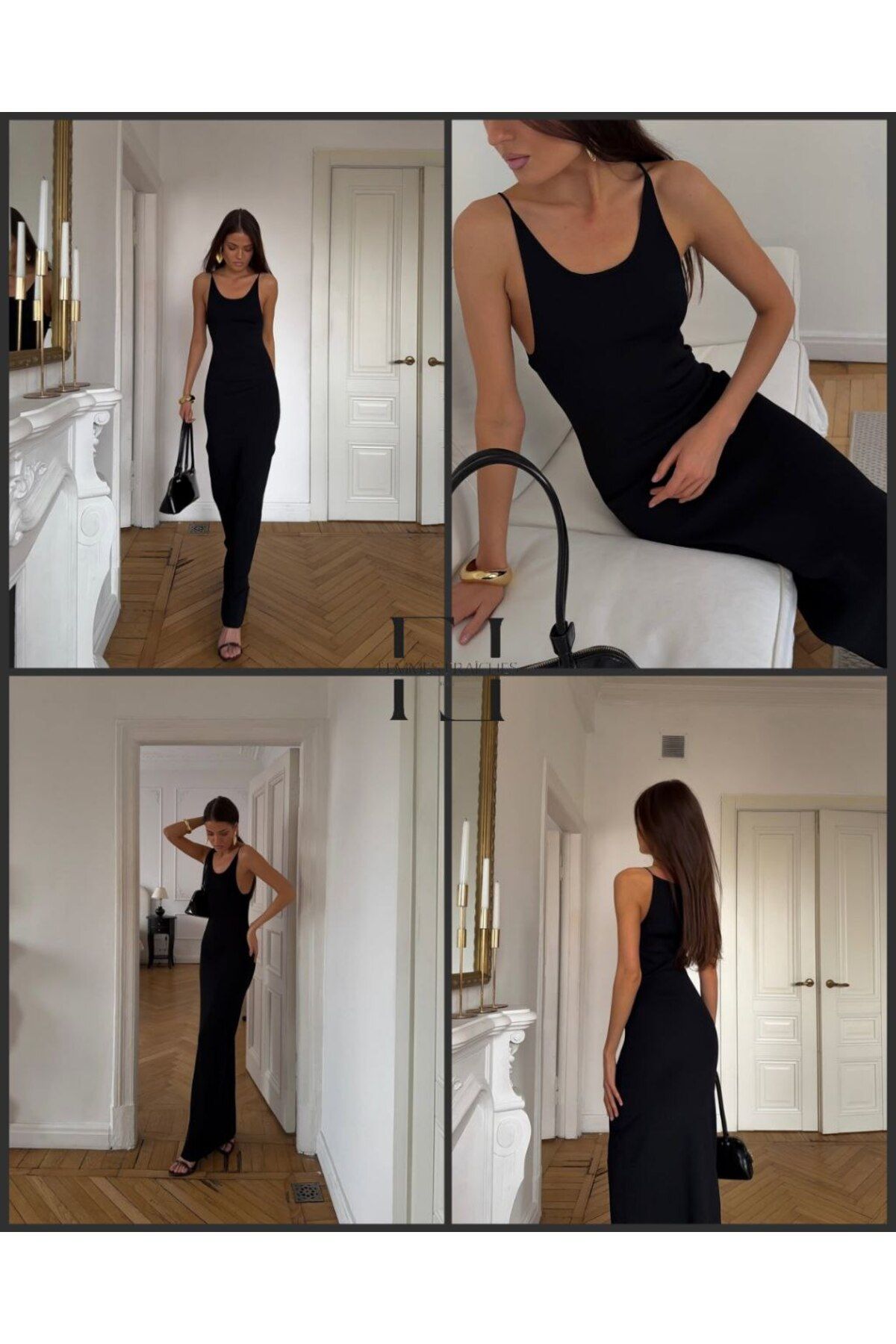 femmes fraiches Femmes Lotus Askılı Maxi Elbise