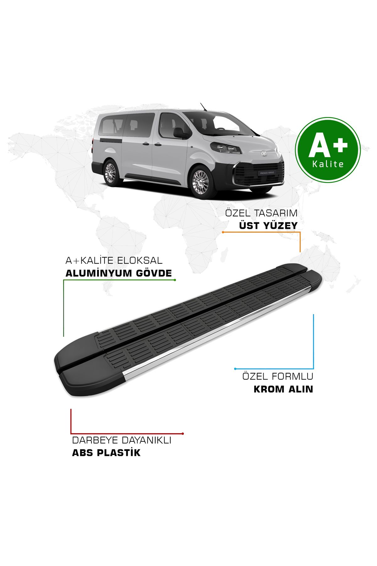 FA OTOMOTİV Toyota Proace Verso Yan Basamak Kısa Şasi 2025 Model ve Sonrası S-Line