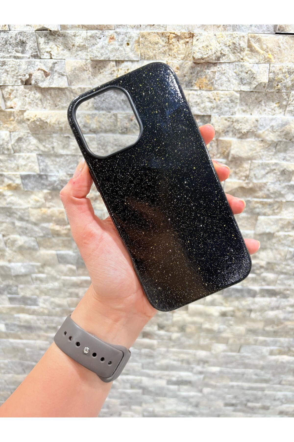 Store Iphone 16 Pro Max Uyumlu Simli ve Siyah Renkli MagSafe Özellikli Orijinal Kılıf