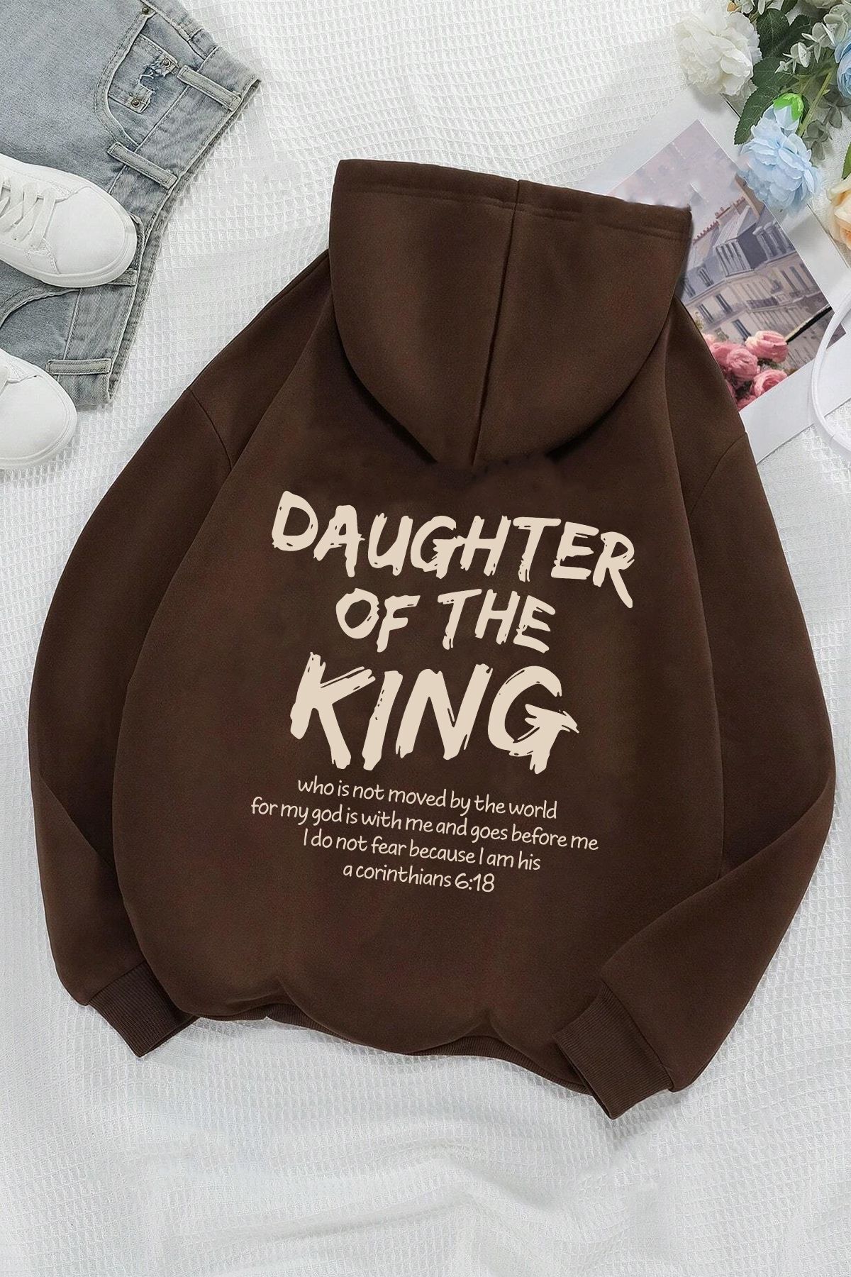 ModaSphere Daughter Of The King Baskılı Oversize Sweatshirt