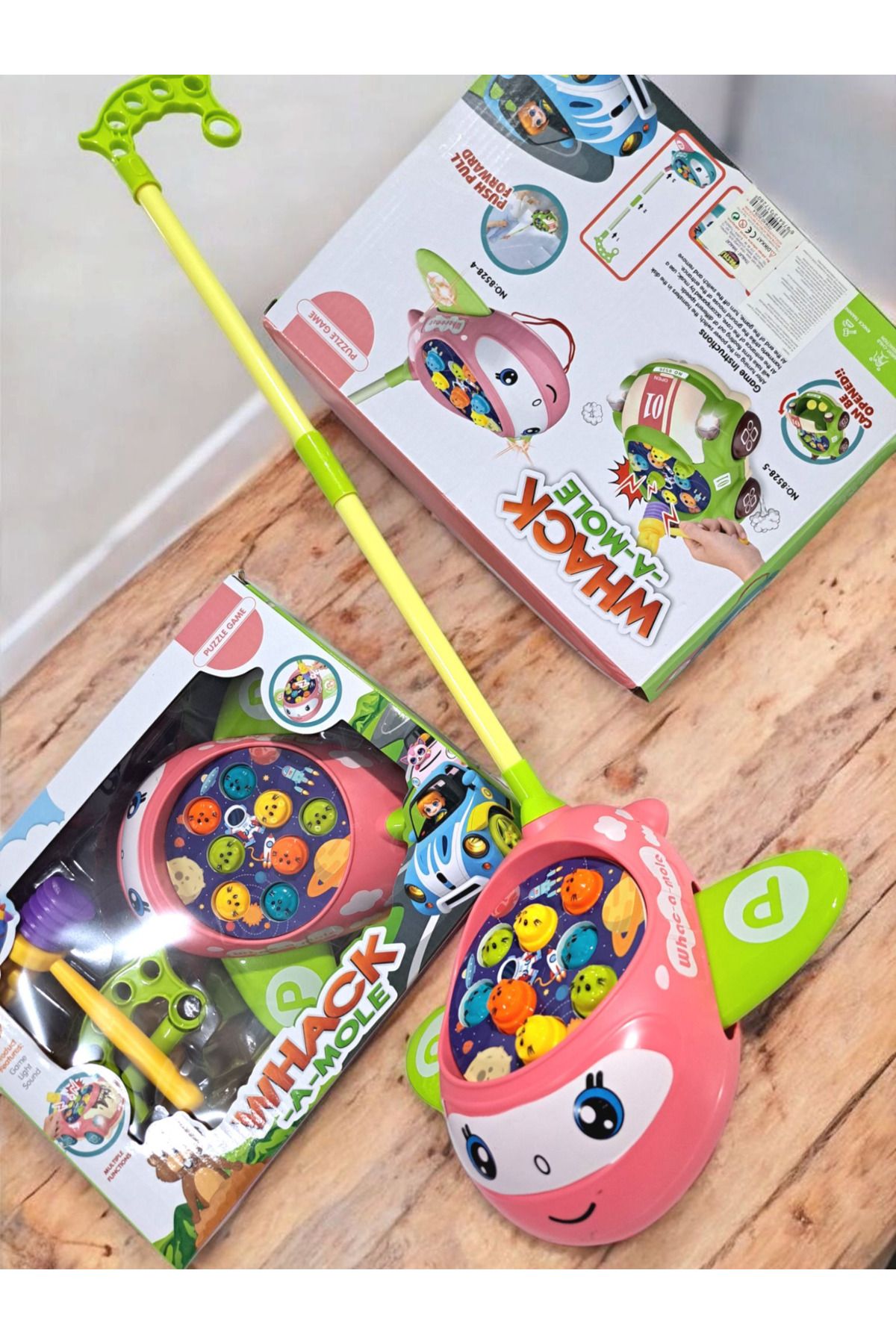 ALYTOYS OYUNCAK TEKERLEKLİ BASTONLU LUNA PARK BALYOZ VURNA OYUNU SESLİ IŞIKLI 30X24cm