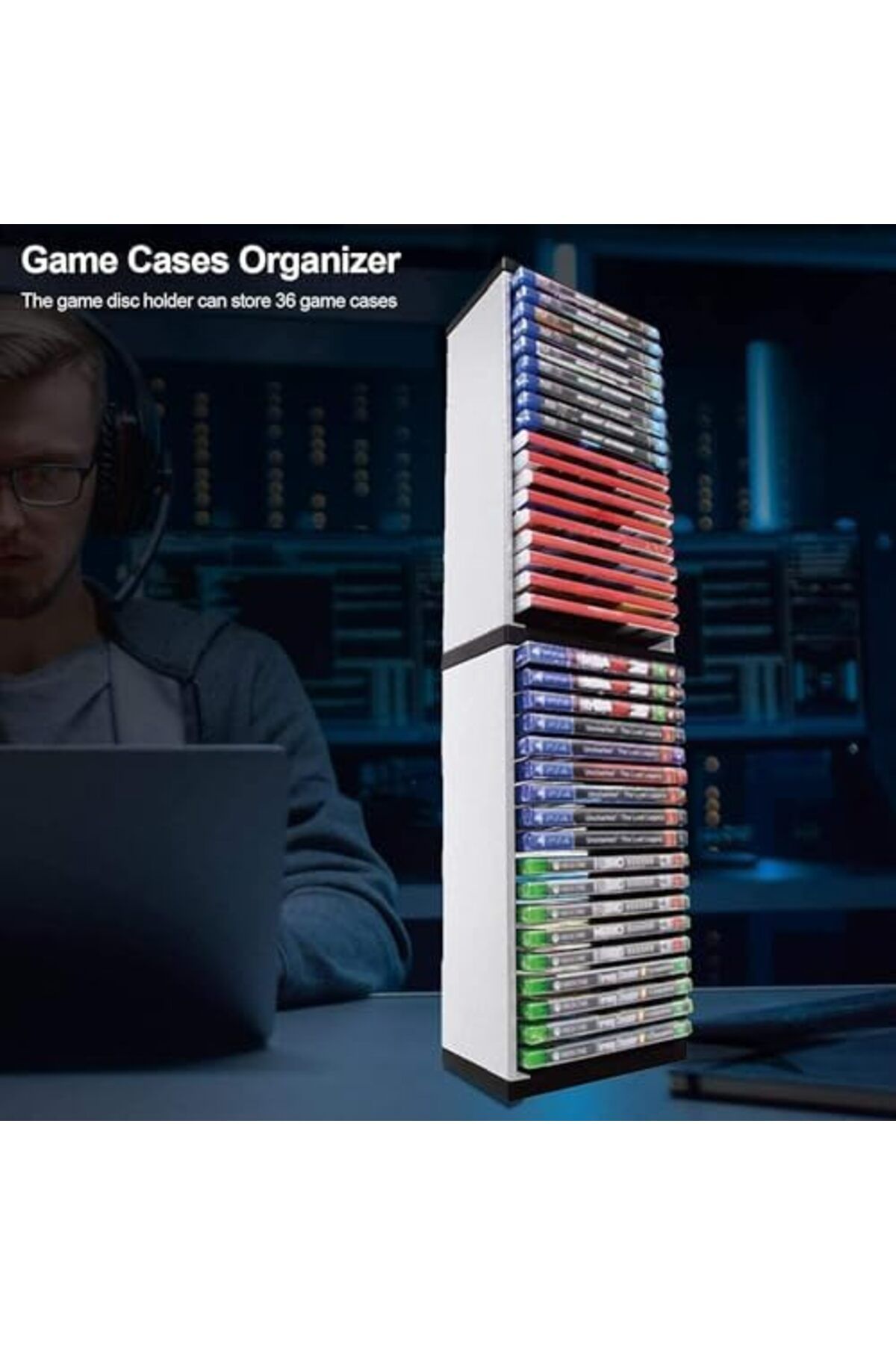 Generic-Game Storage Tower Universal Game & Blu-Ray Storage Holds 36 Disks for PS4, PS5, Xbox On 4