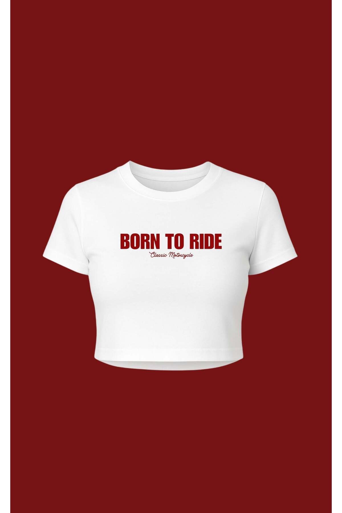Altair Tr Beyaz renk Born To Ride Baskılı Crop Tshirt