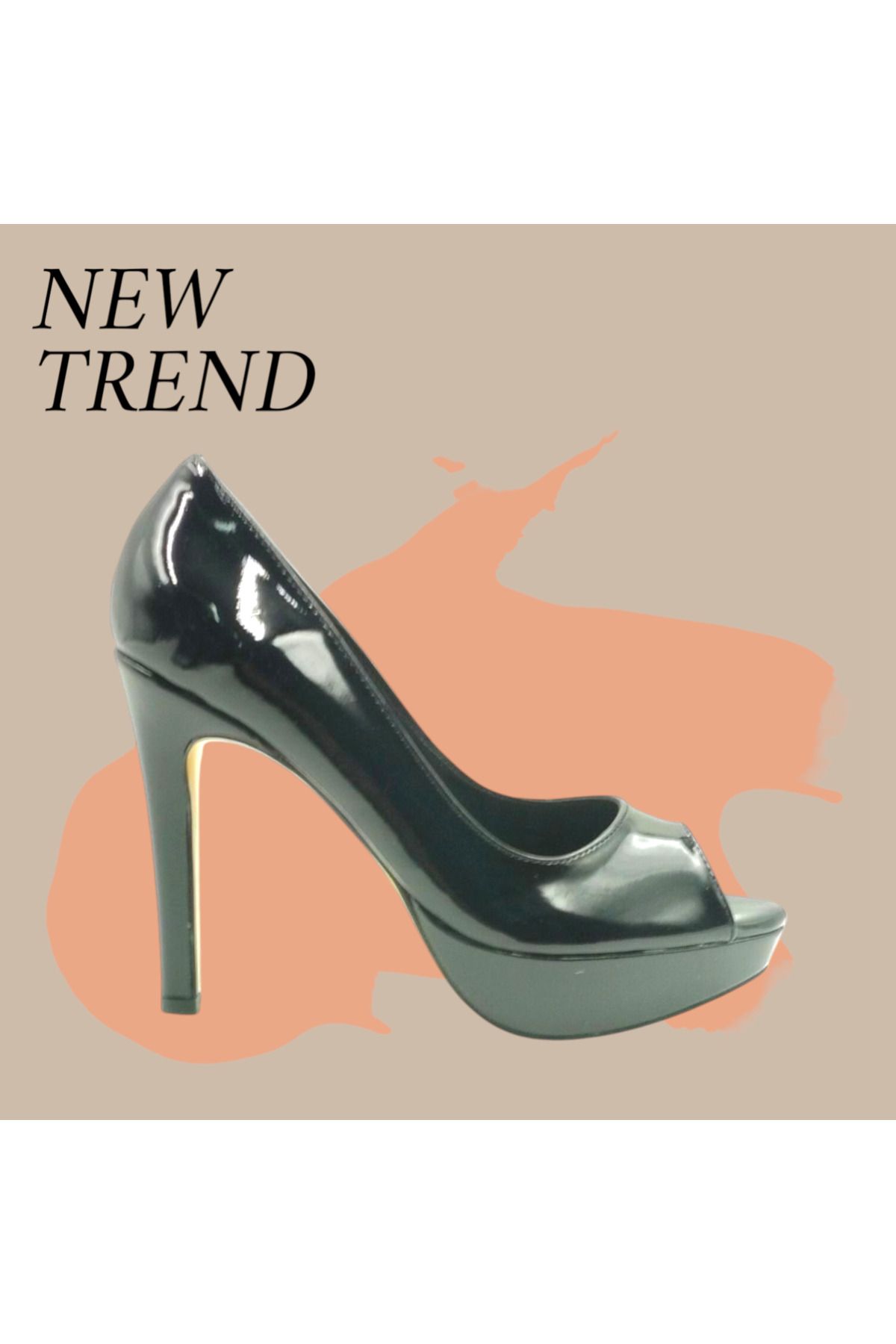 Escarpinshoes KADIN TOPUKLU PLATFORMLU BURNU AÇIK ABİYE ŞIK AYAKKABI