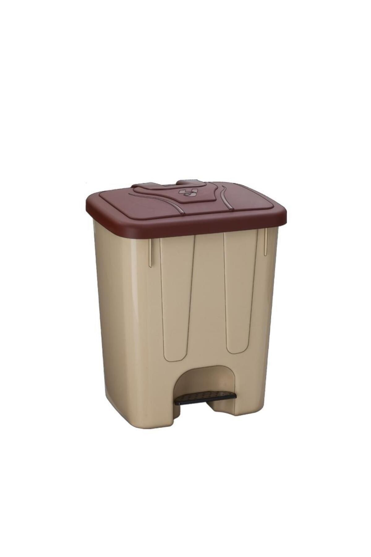 Omnipazar SY-4255 40 lt Köşeli Pedallı Plastik Çöp Kovası (İç Kovasız)