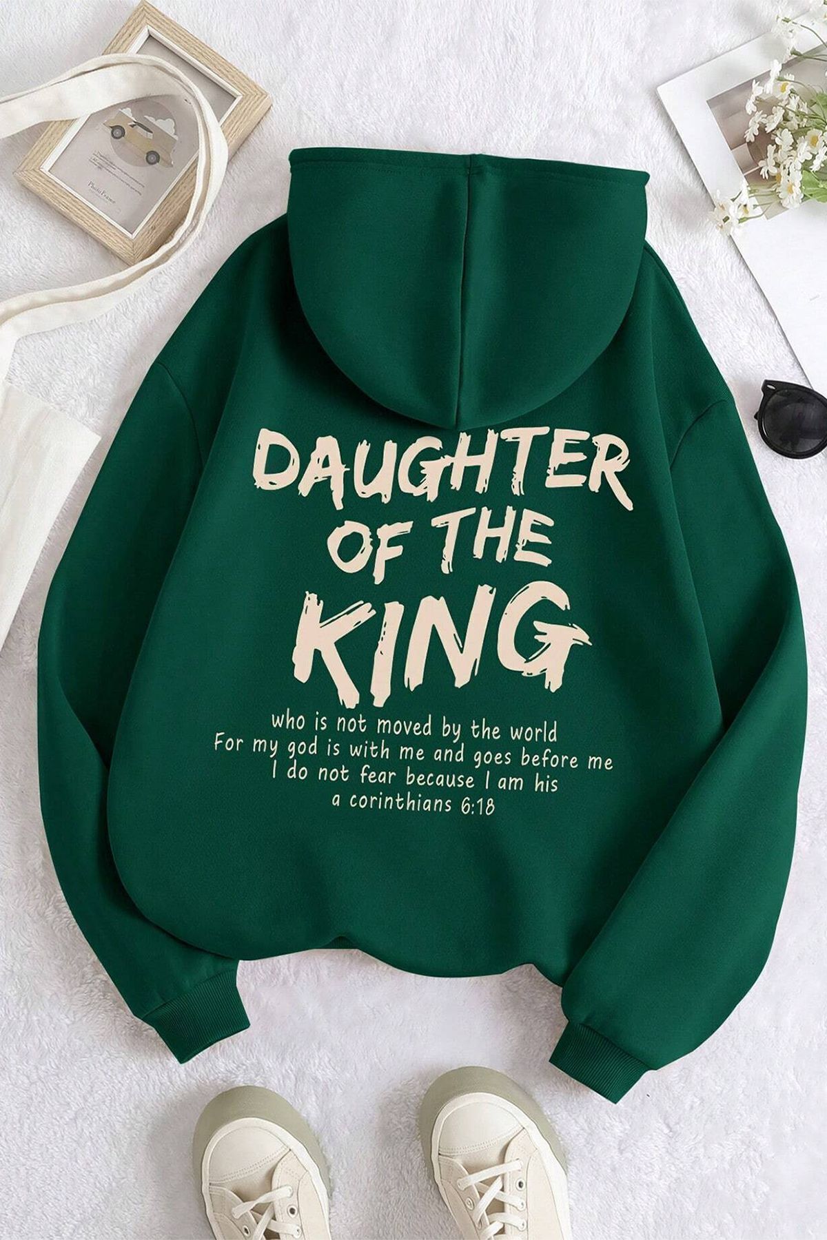 ModaSphere Daughter Of The King Baskılı Oversize Sweatshirt