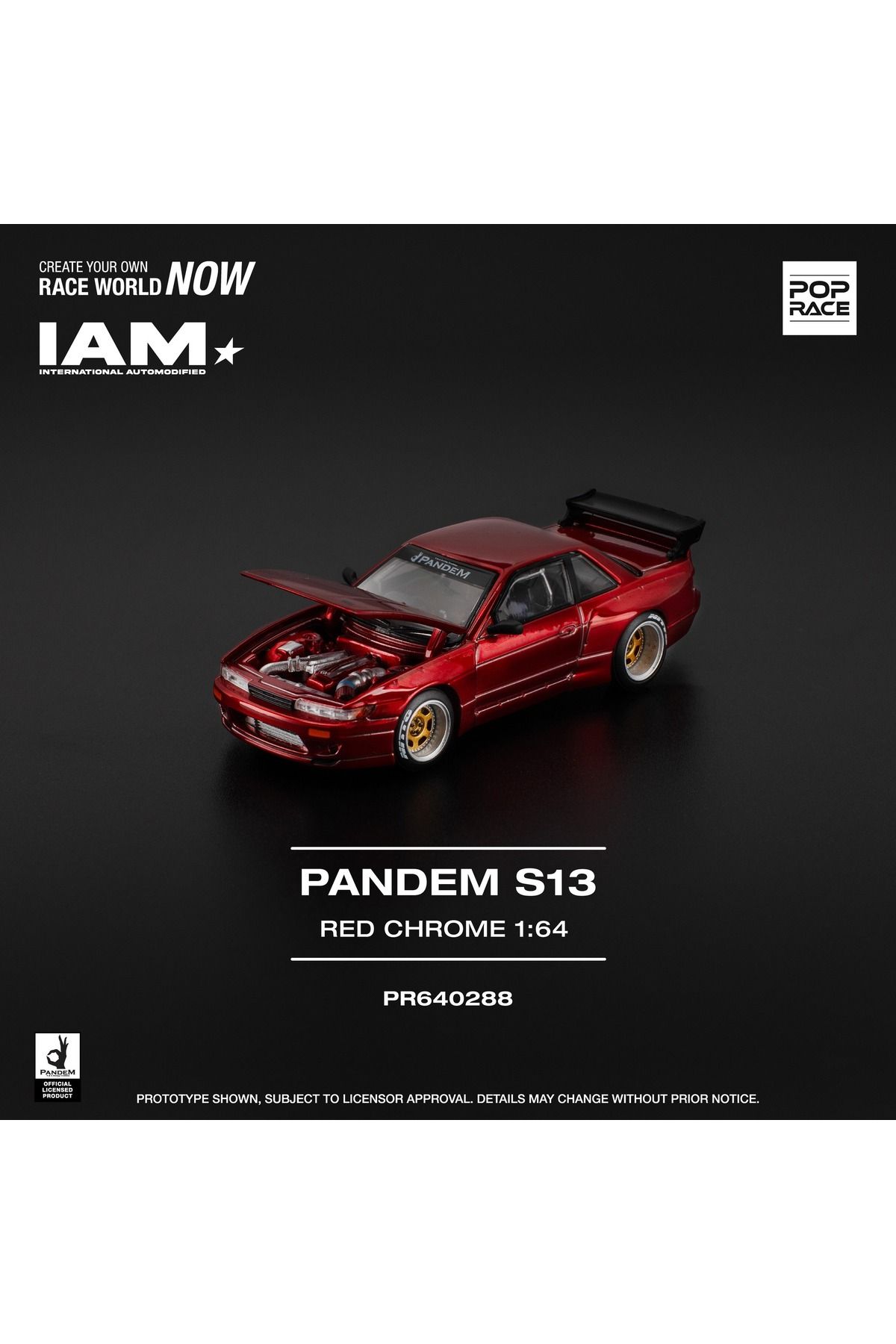 HOT WHEELS Pop Race 1/64 Pandem S13 - Kırmızı Krom