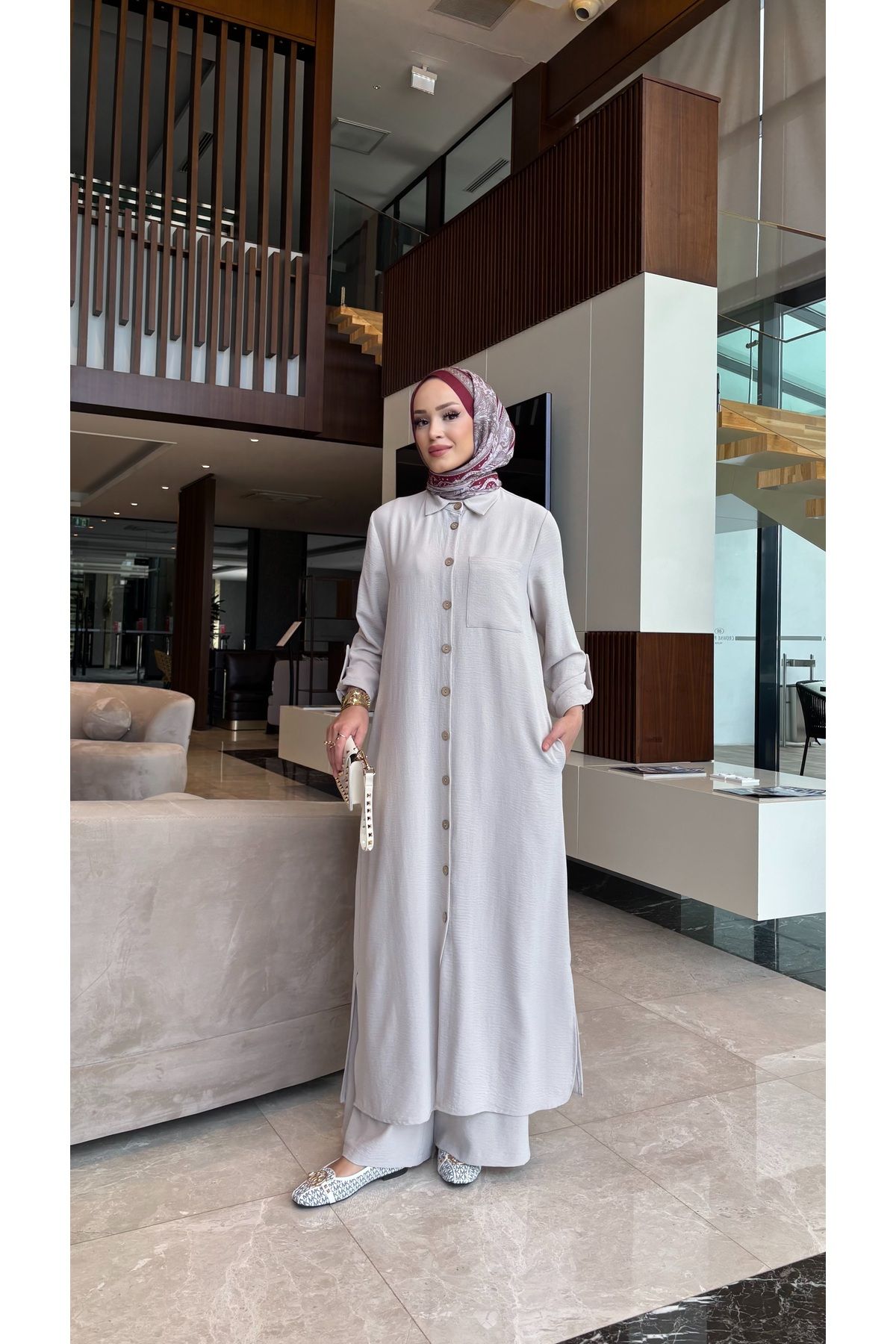 sevannaluxurydesign Düğme detay tunik & pantolon takım