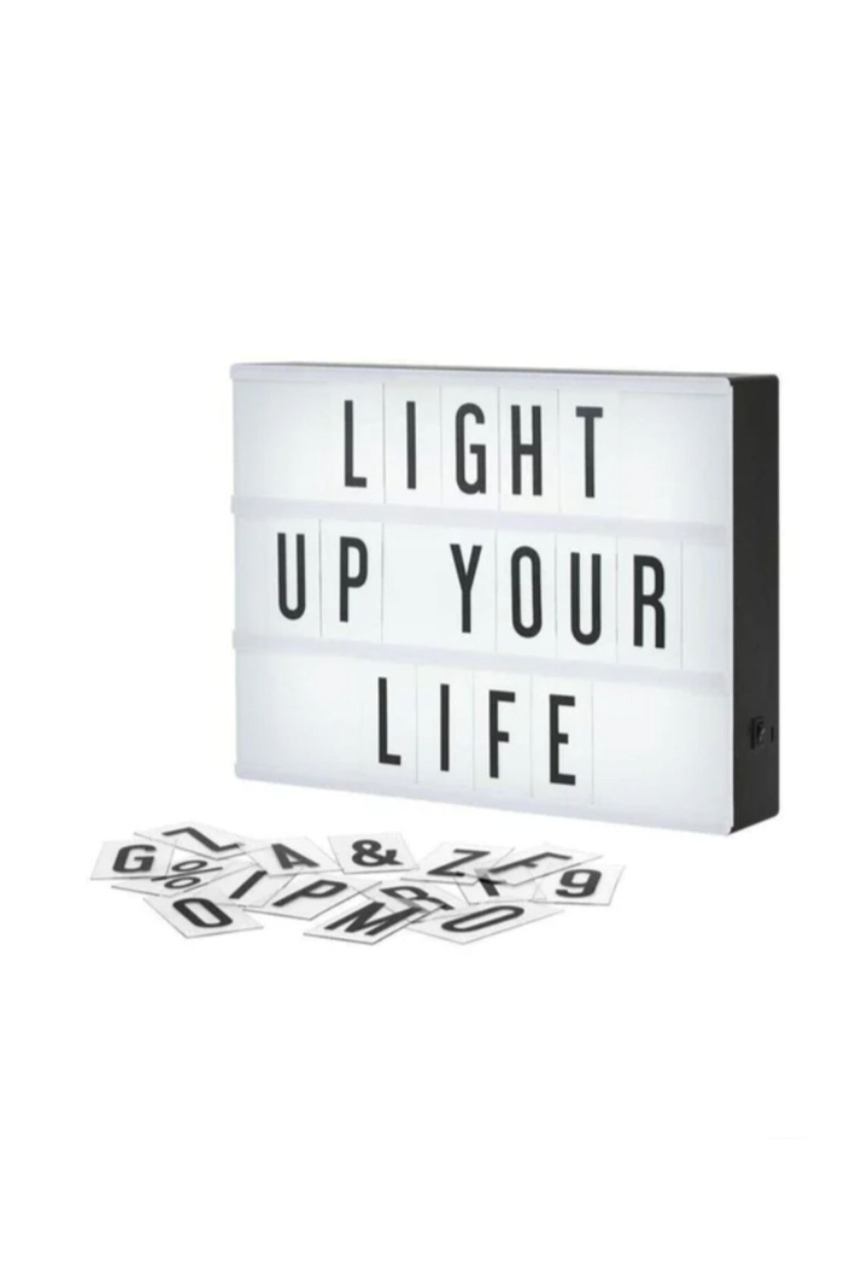 Home Kişiye Özel Yazılabilen Led Pano-A4 Lightbox Panosu 90 Harf Renkli Emoji Setli