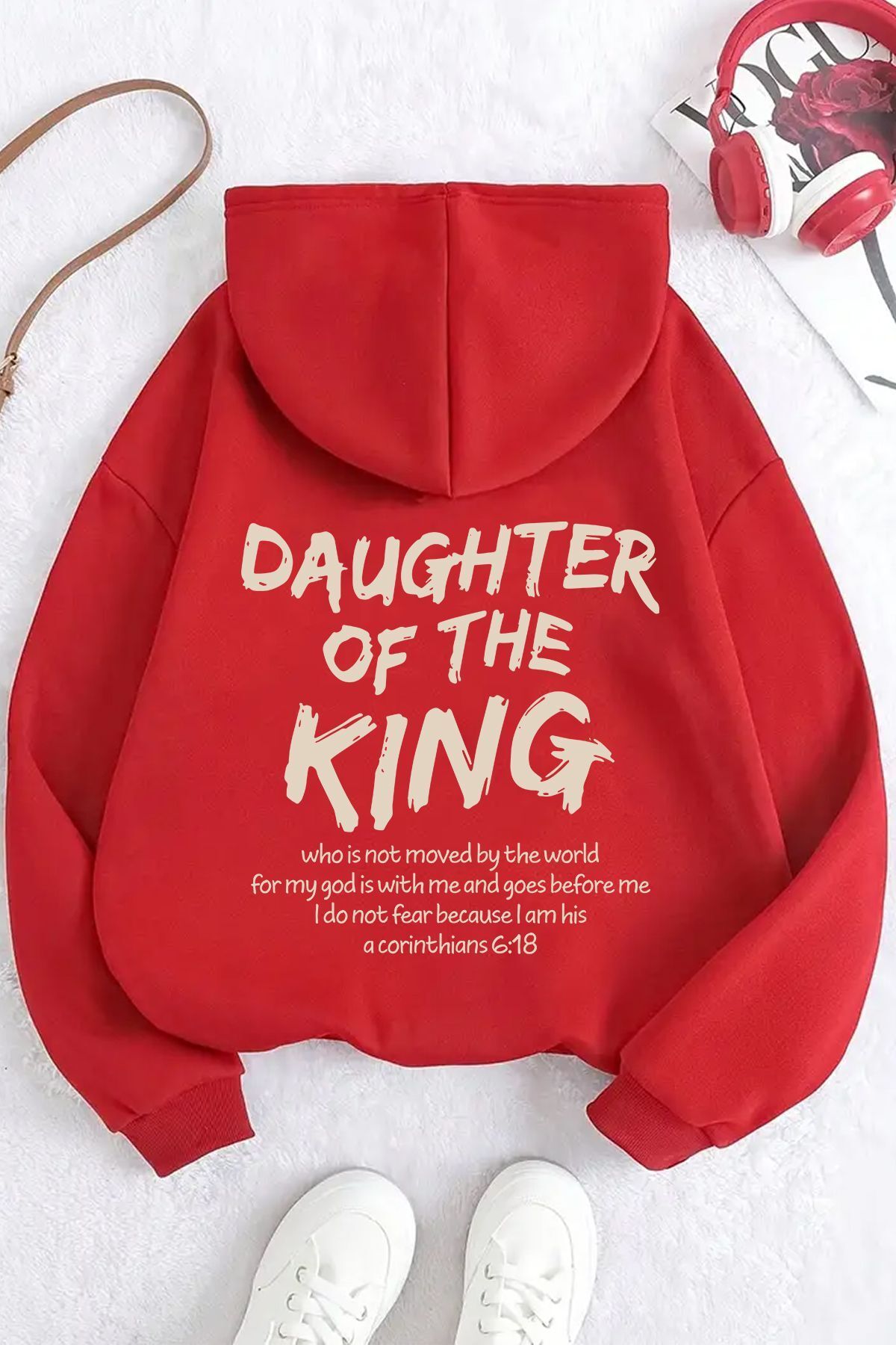 ModaSphere Daughter Of The King Baskılı Oversize Sweatshirt
